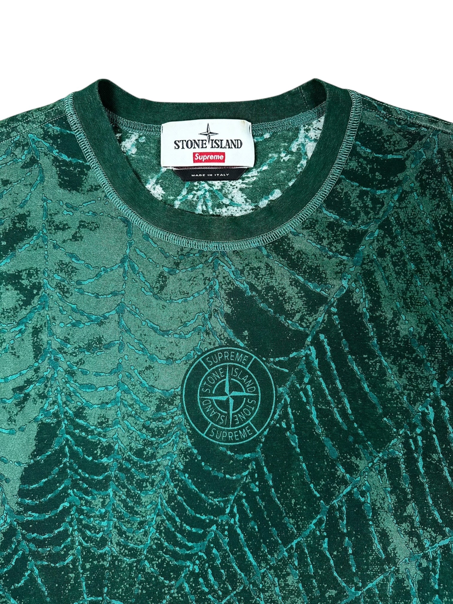 TEE-SHIRT STONE ISLAND X SUPREME - VERT - TAILLE M