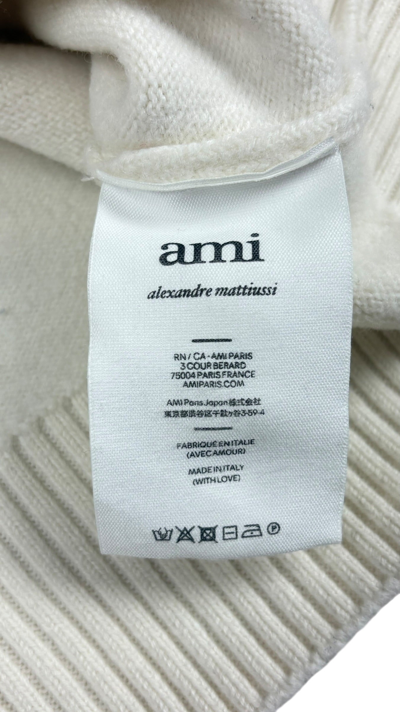 Hoodie Ami Paris blanc taille S - Logo et étiquette