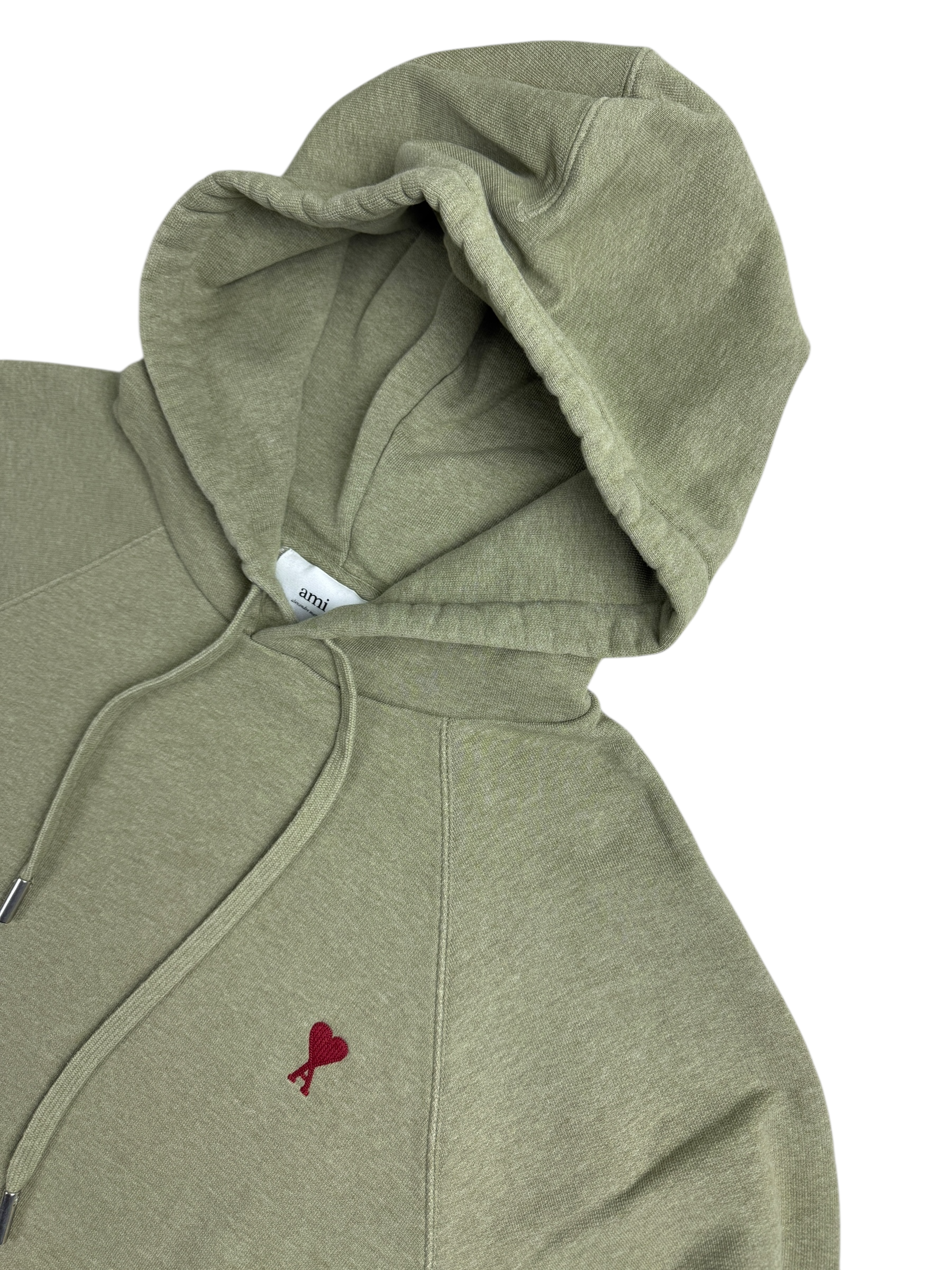 Hoodie Ami Paris kaki taille XL - Détail