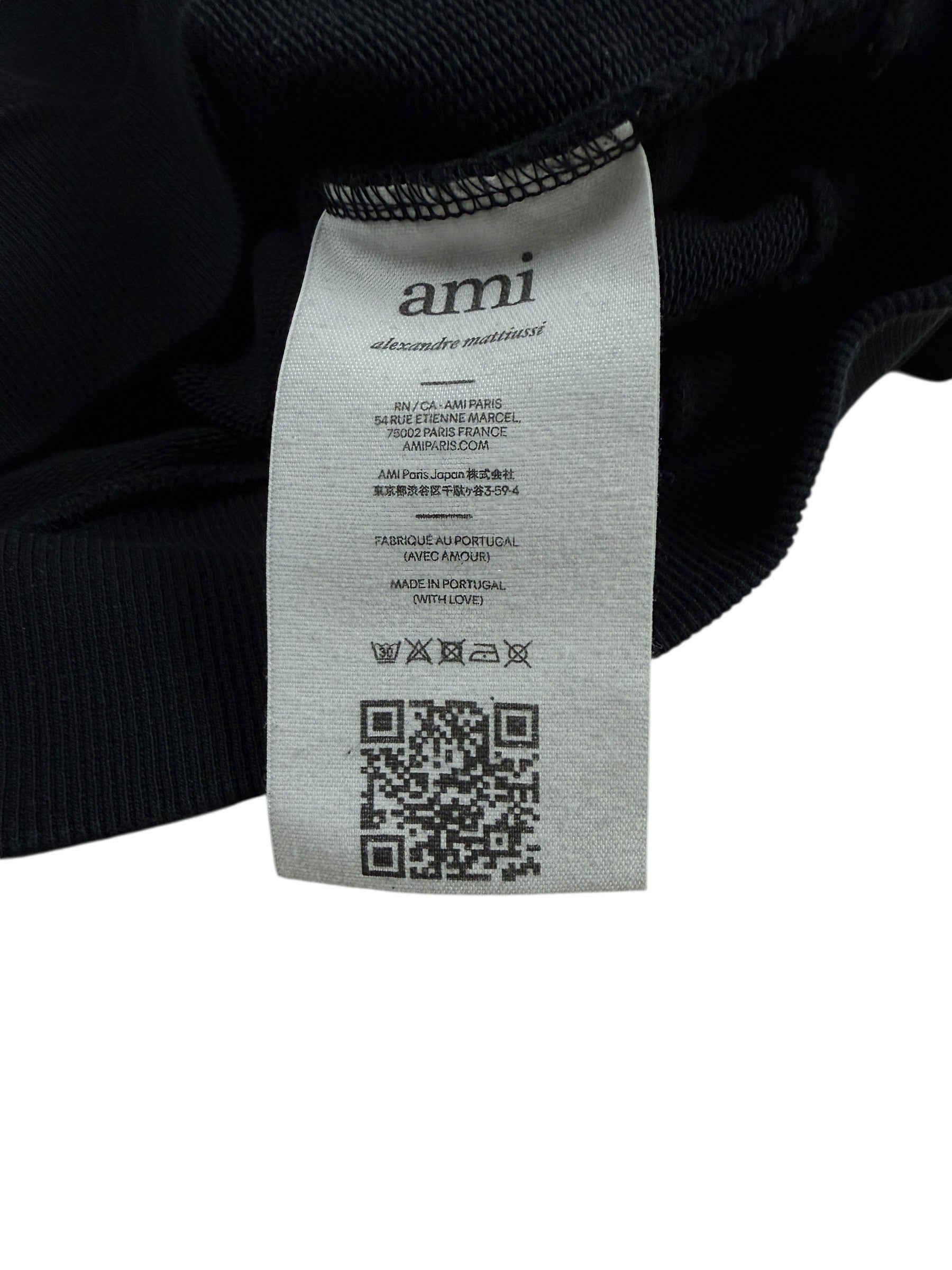 Hoodie Ami Paris noir taille XS - Détail