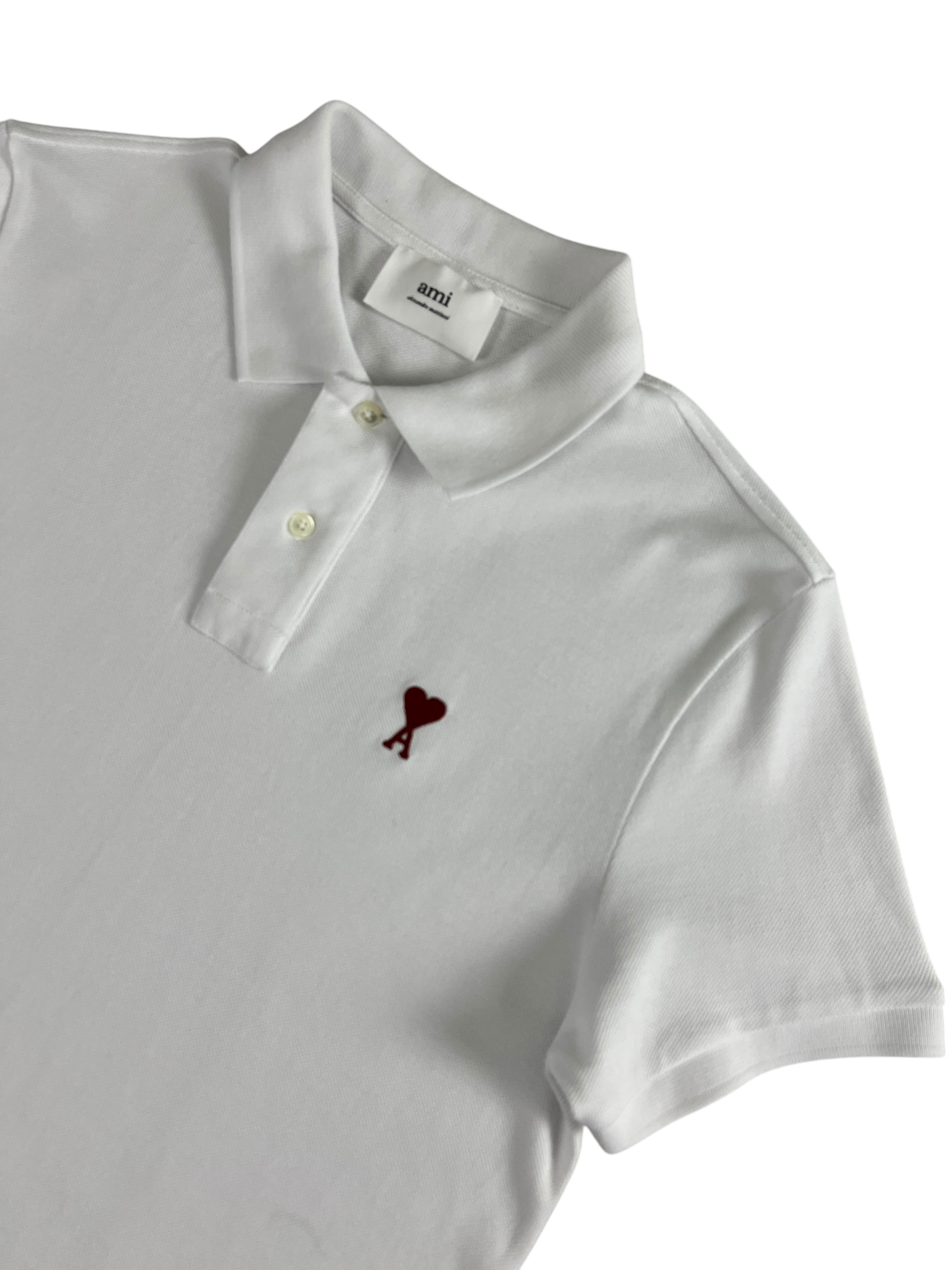 Polo Ami Paris blanc taille M - Détail