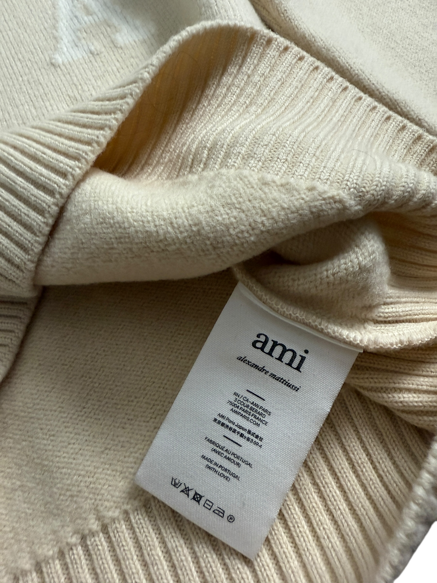 Pull Ami Paris beige taille S - Vue côté