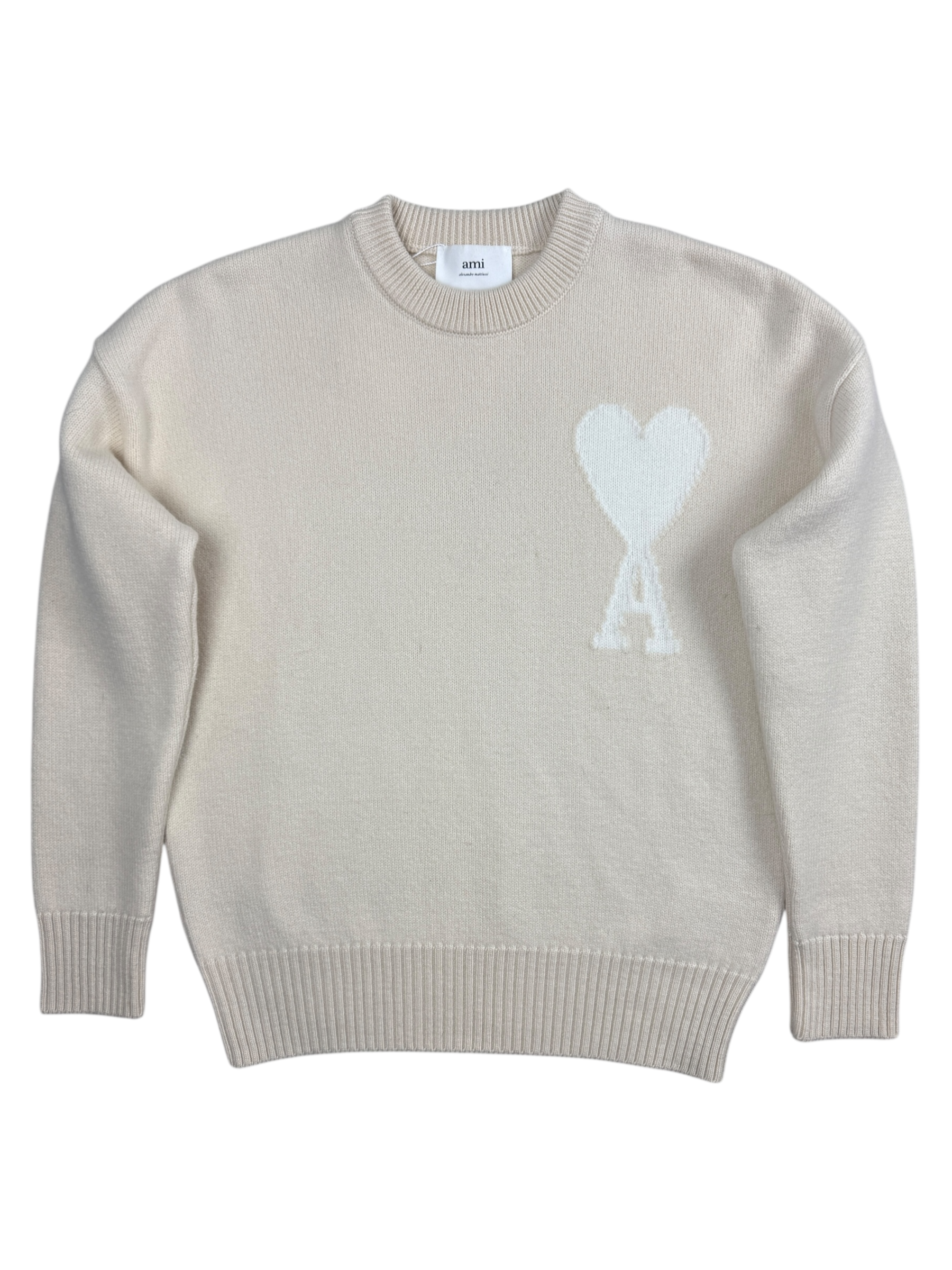 Pull Ami Paris beige taille S - Vue de face