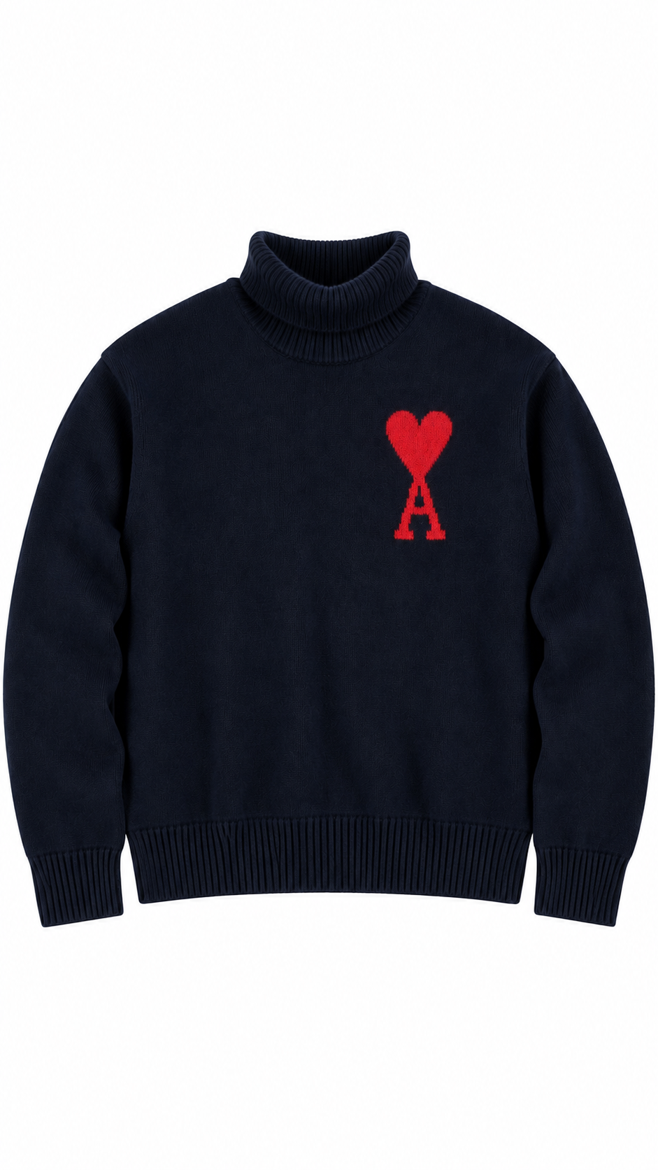 Pull Col Roulé AMI Paris Ami de Cœur marine taille M, seconde main authentifiée NB08 — vue 1