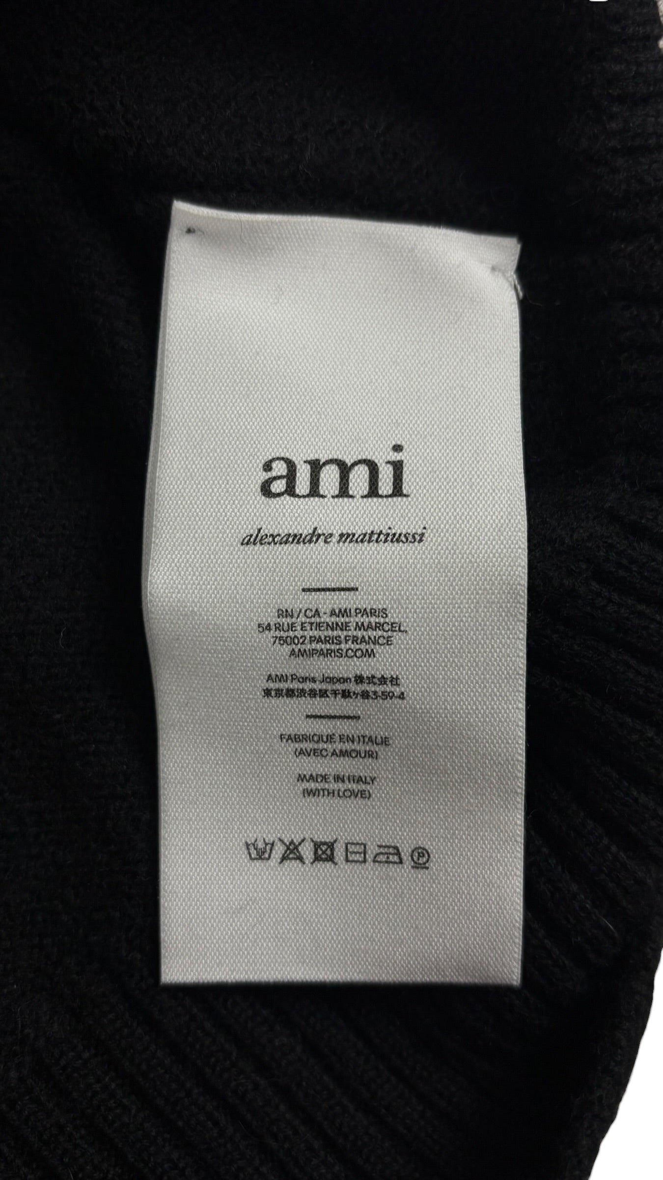 Pull Ami Paris noir taille S - Détail