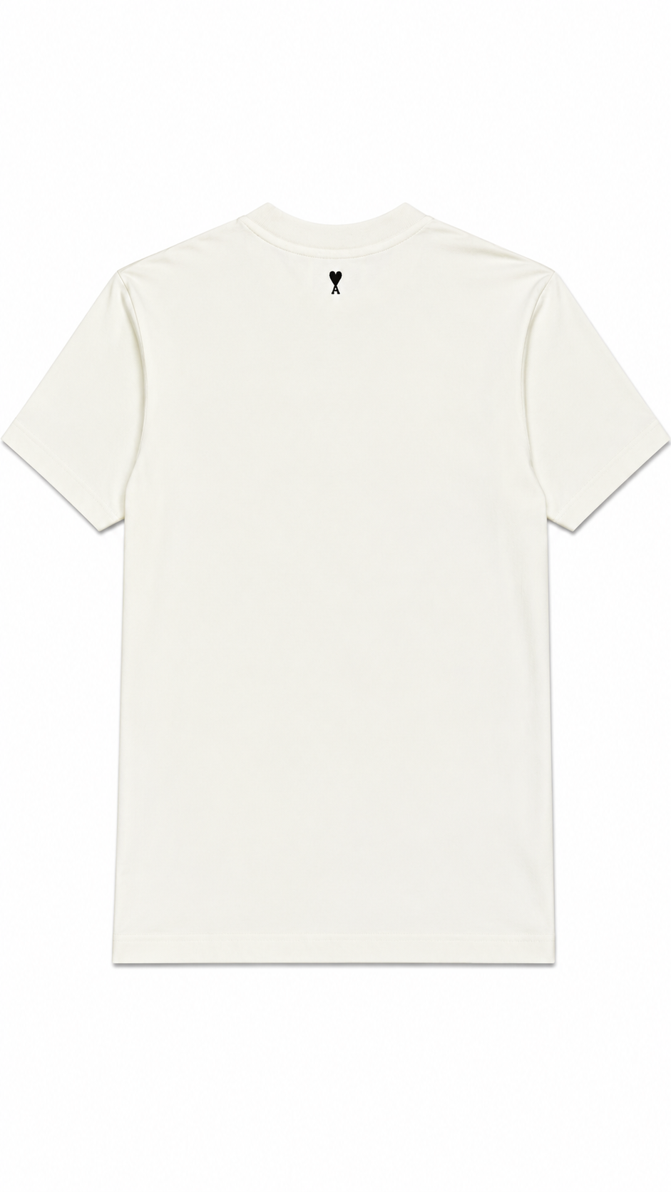 T-shirt Heritage Print AMI Paris blanc crème neuf, broderie Ami de Cœur ton sur ton au dos — vue 2
