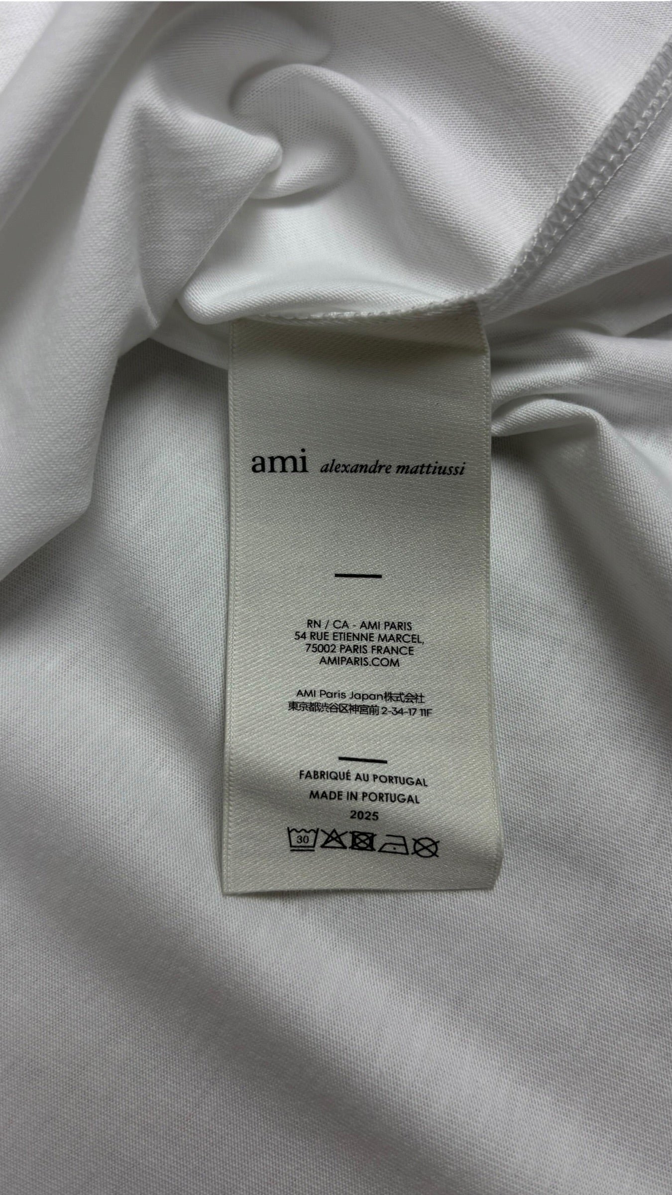 Tee-shirt AMI Paris Logo Rouge blanc neuf - vue 4/4
