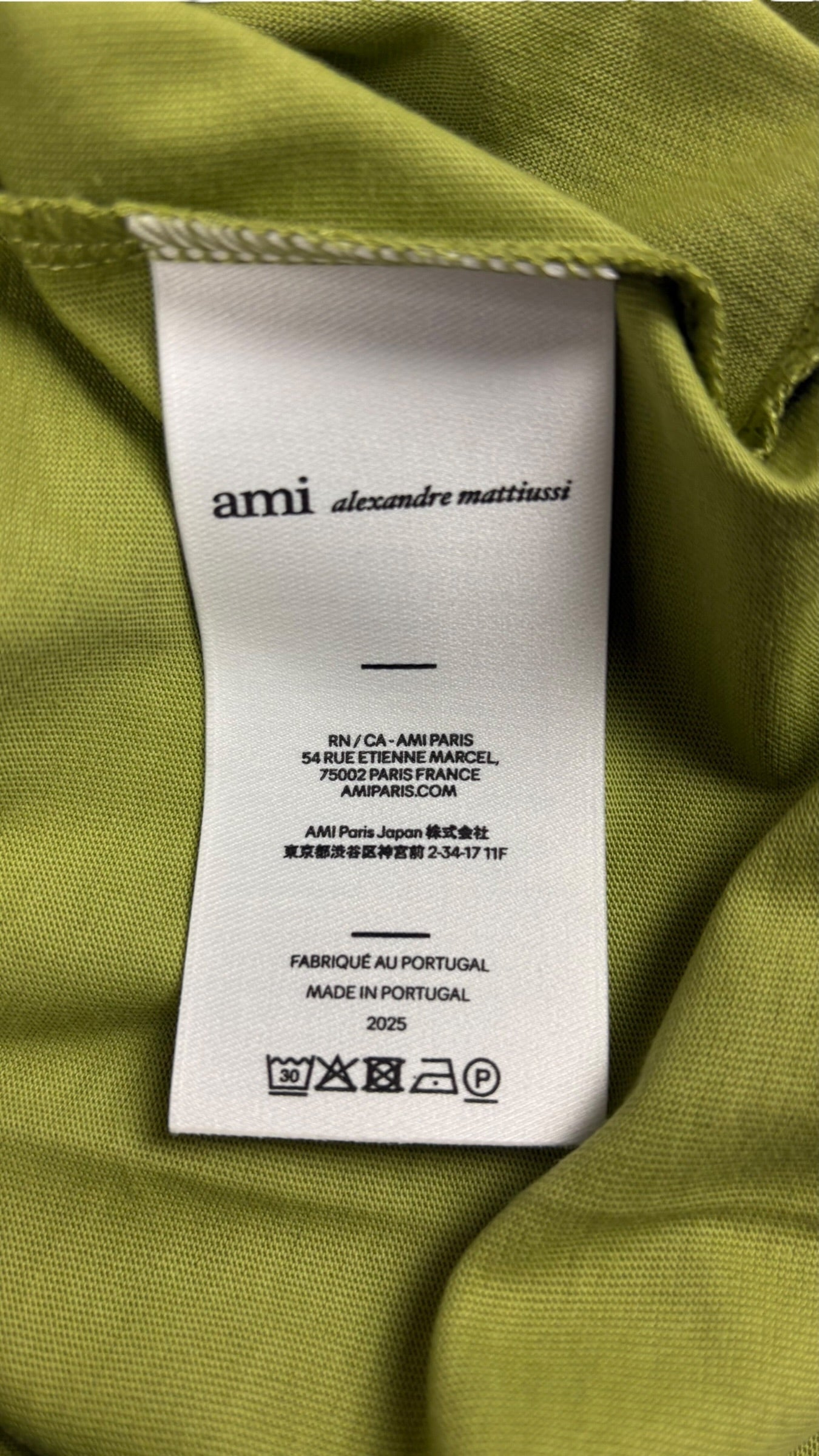 Veste Ami Paris vert taille M - Logo et étiquette