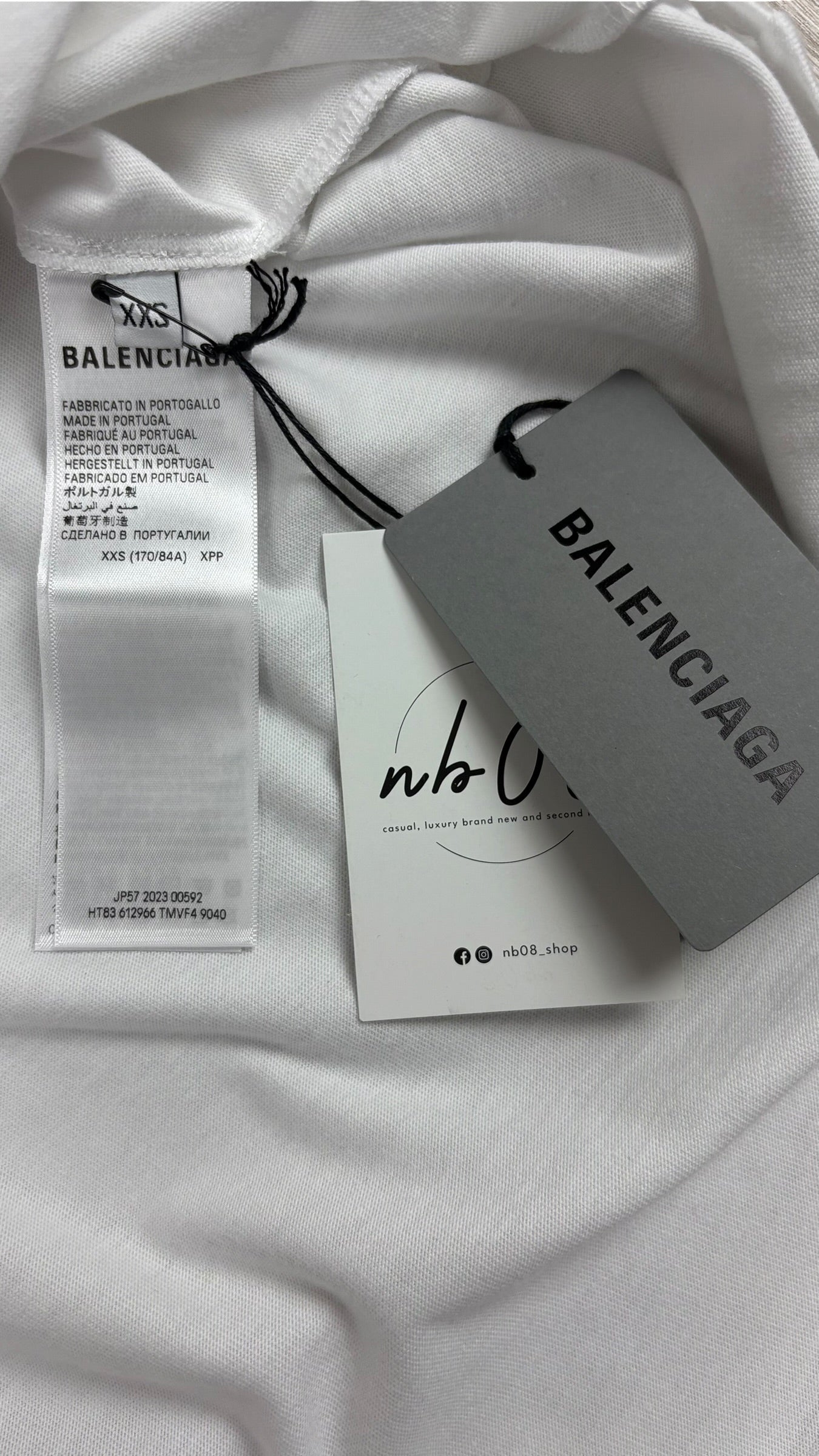 Veste Balenciaga blanc taille XXS - Logo et étiquette