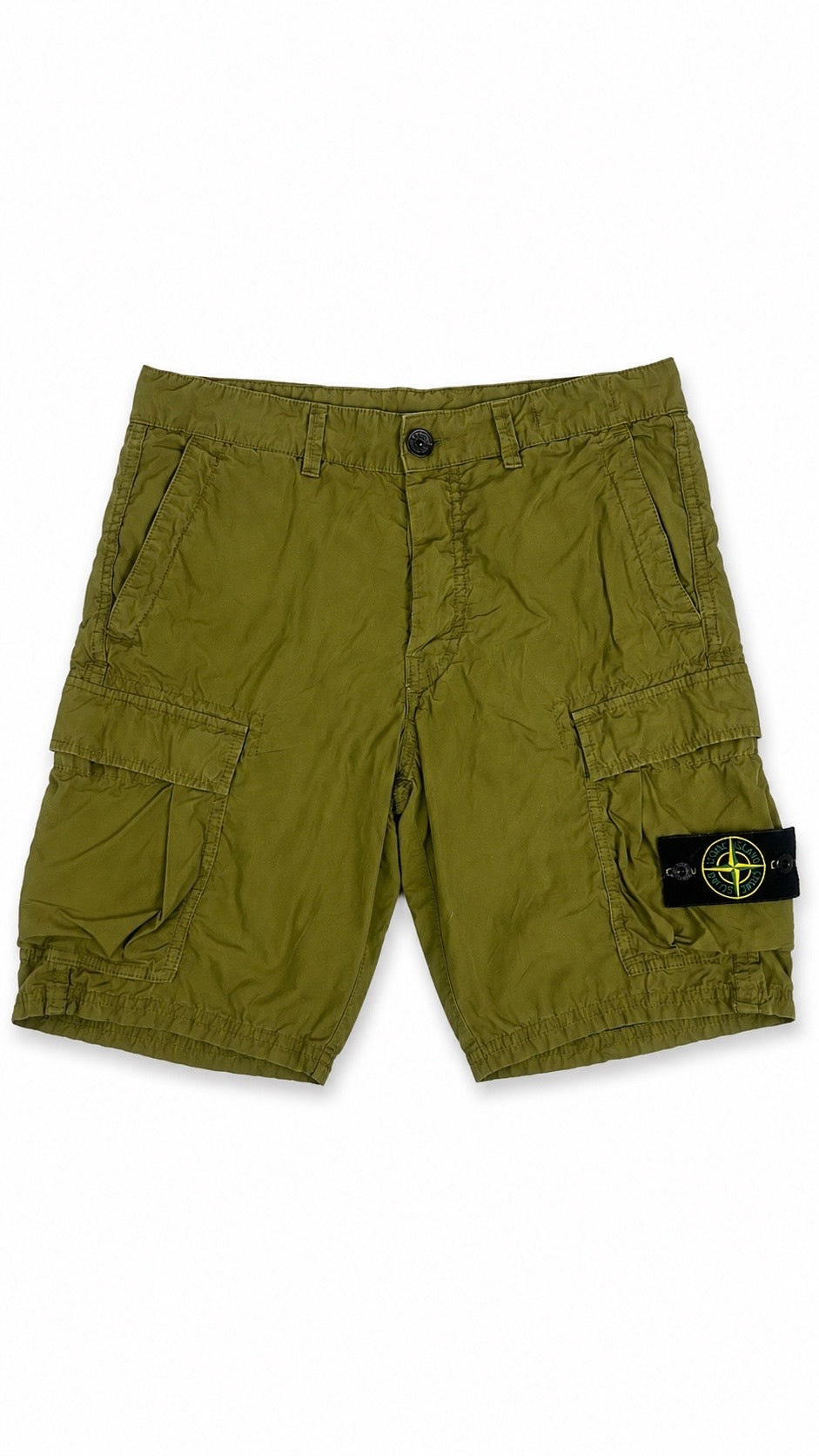 Bermuda Stone Island vert olive taille W30 - vue de face