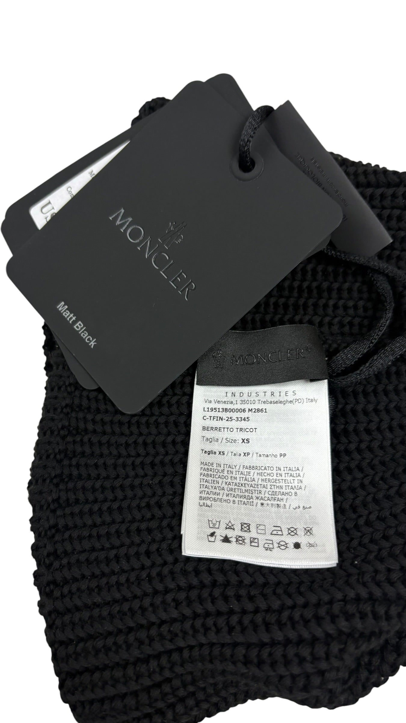 Bonnet Moncler en coton noir taille unique neuf - vue 3/3