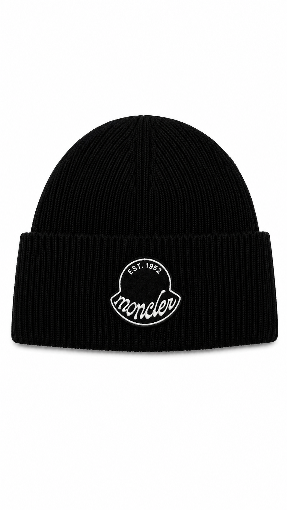 Bonnet Moncler en laine vierge noir taille unique neuf - vue 1/3