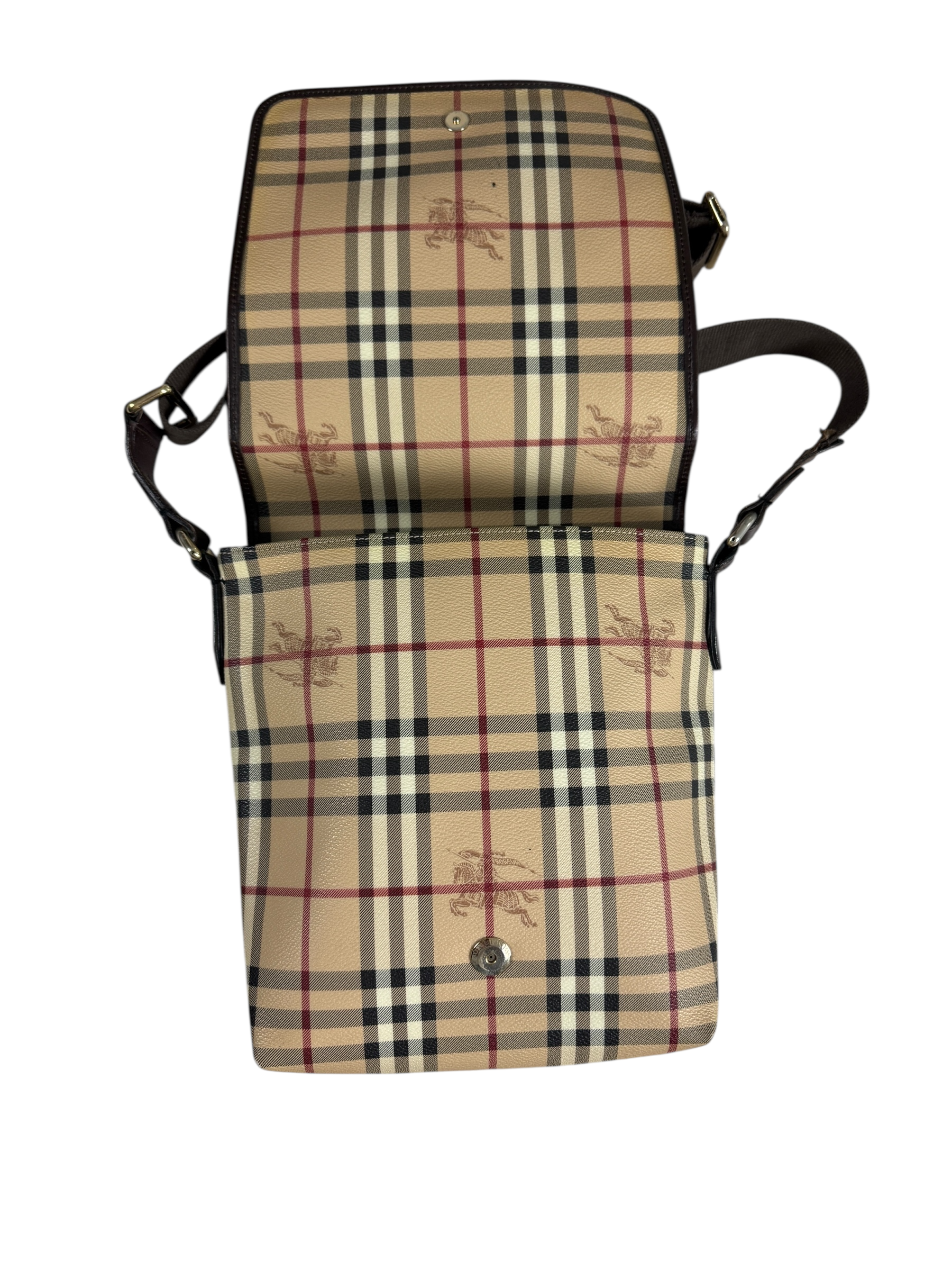 Sacoche Burberry crème / marron taille UNI - Vue de dos