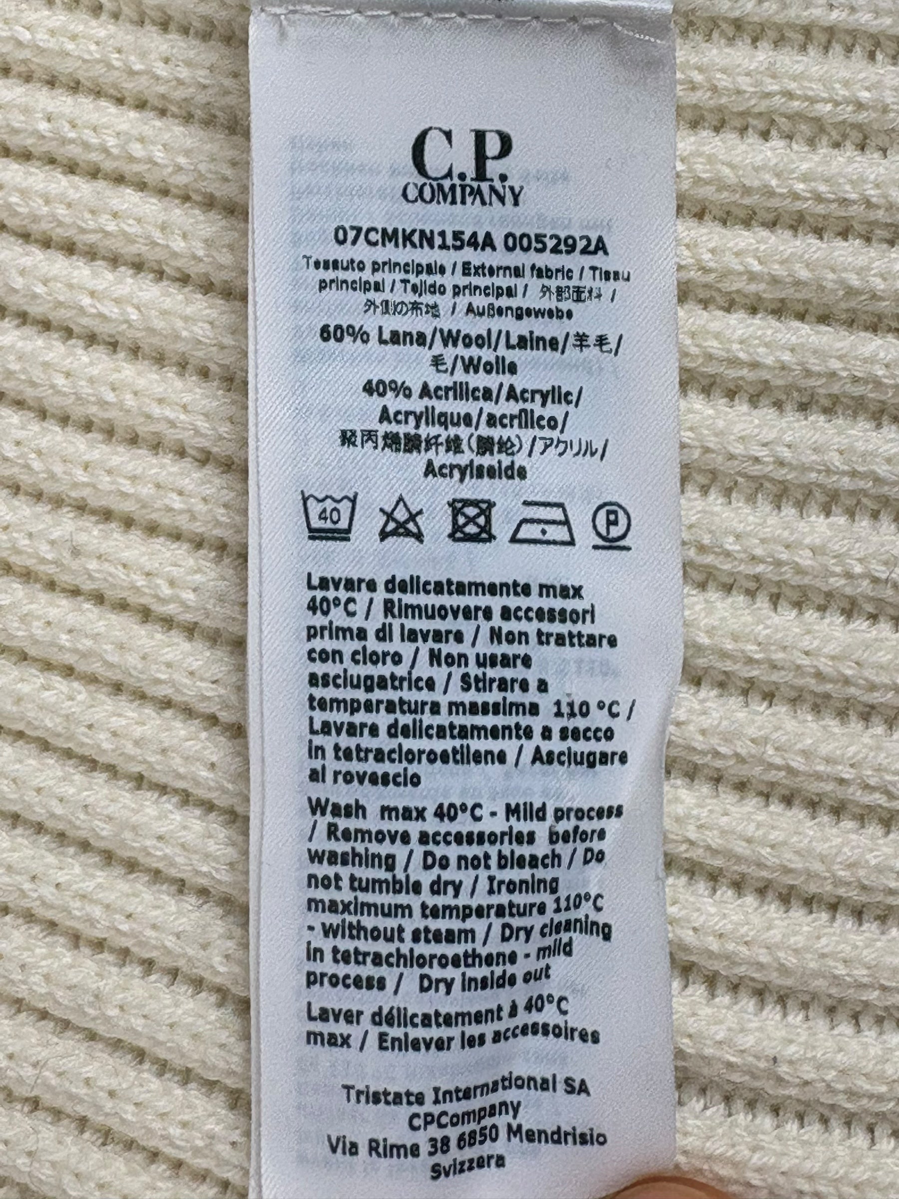 Cardigan C.P Company crème taille 48 - Vue côté