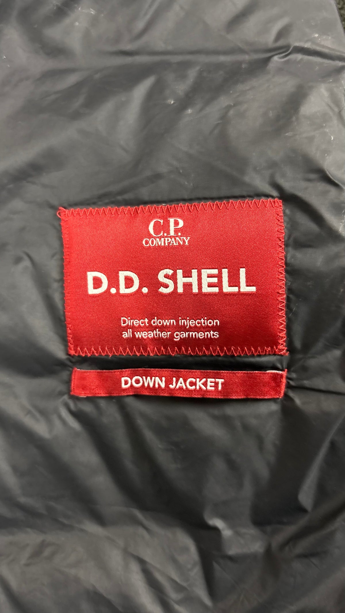 Doudoune C.P Company Goggle Maille vert taille 46, détail étiquettes et finitions — vue 5
