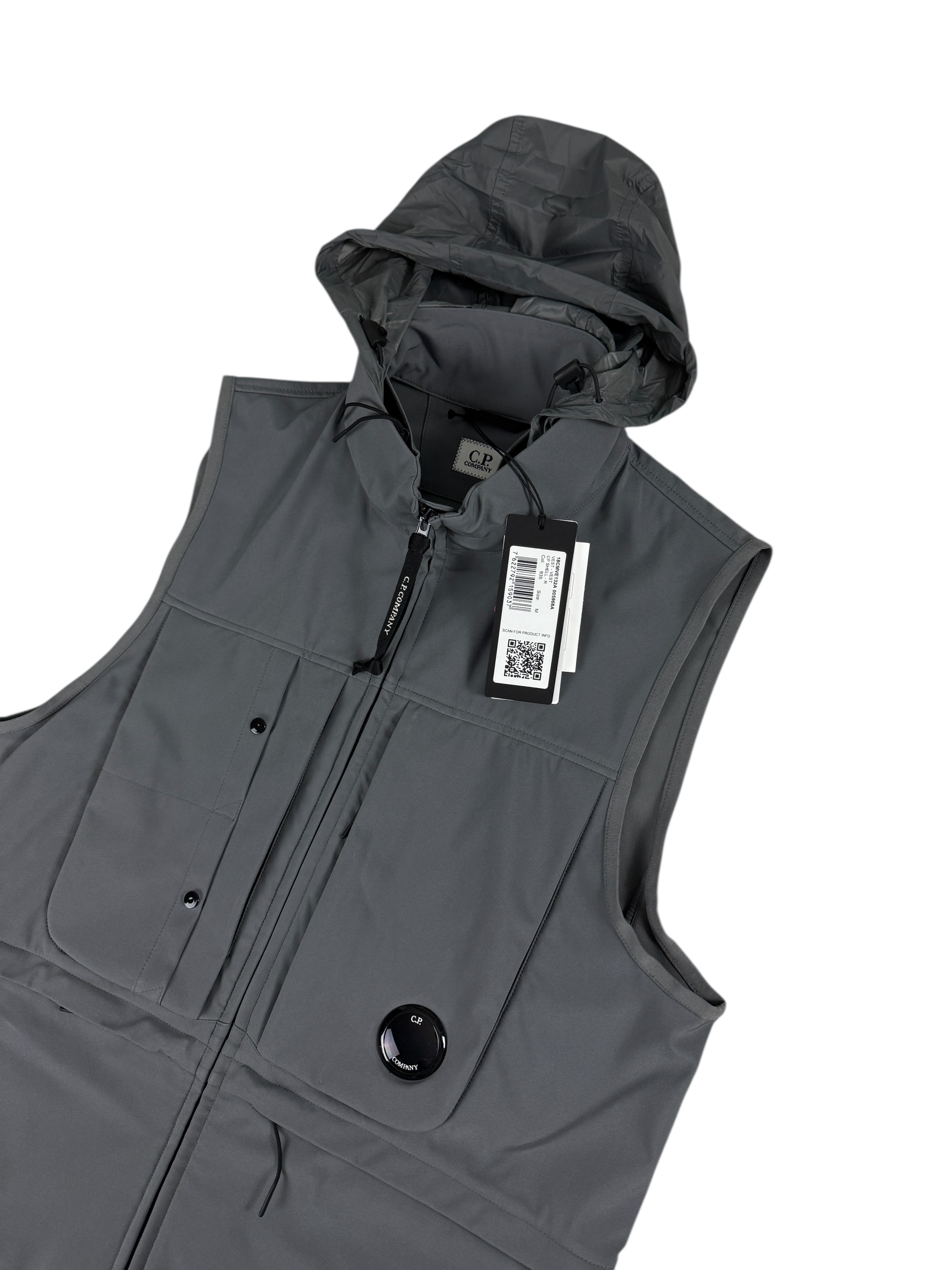 Gilet C.P Company gris taille M - Logo et étiquette