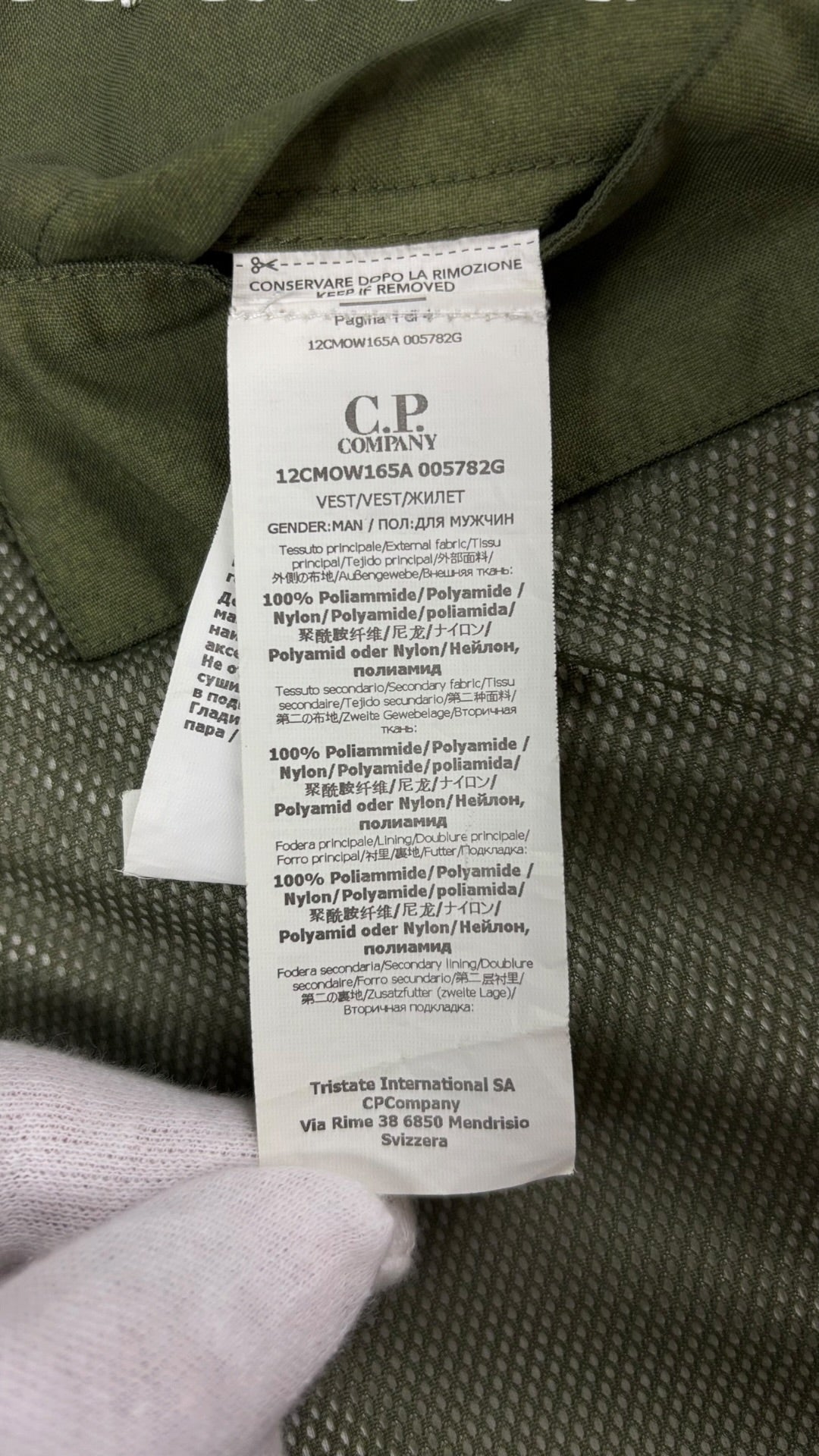 Gilet C.P Company kaki taille 48 - Vue côté