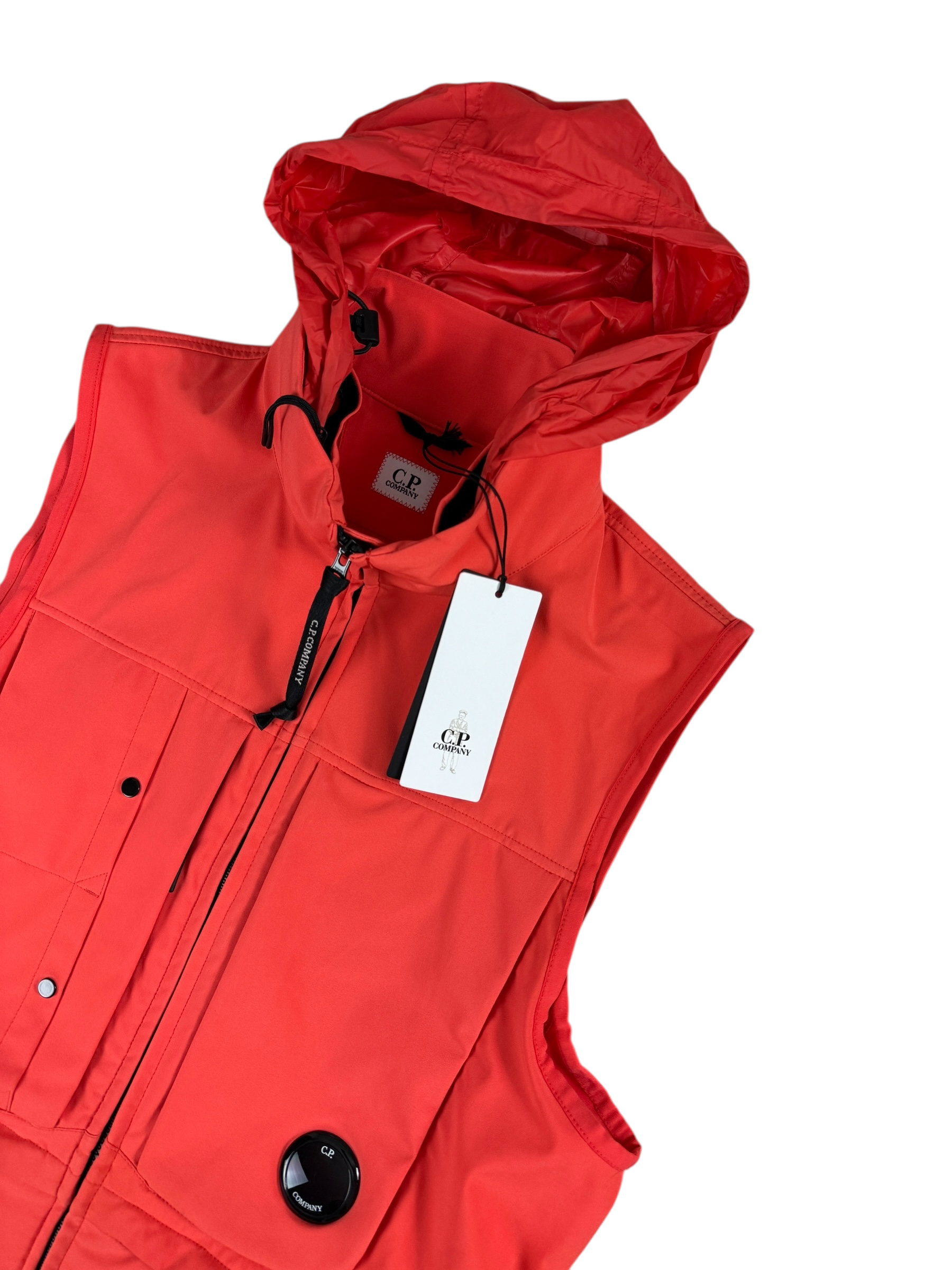 Gilet C.P Company orange taille M - Logo et étiquette