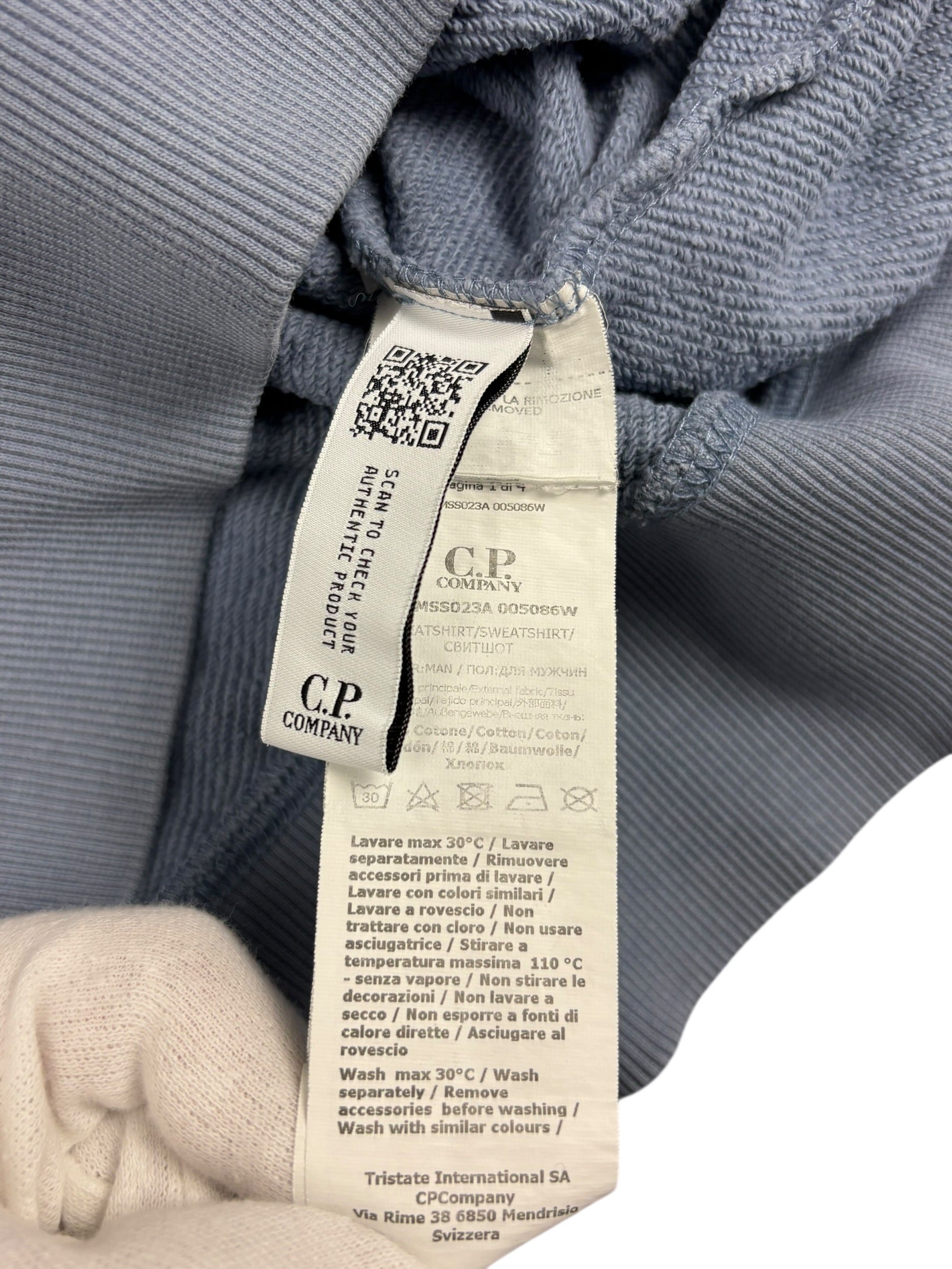 Hoodie C.P Company bleu taille M - Logo et étiquette