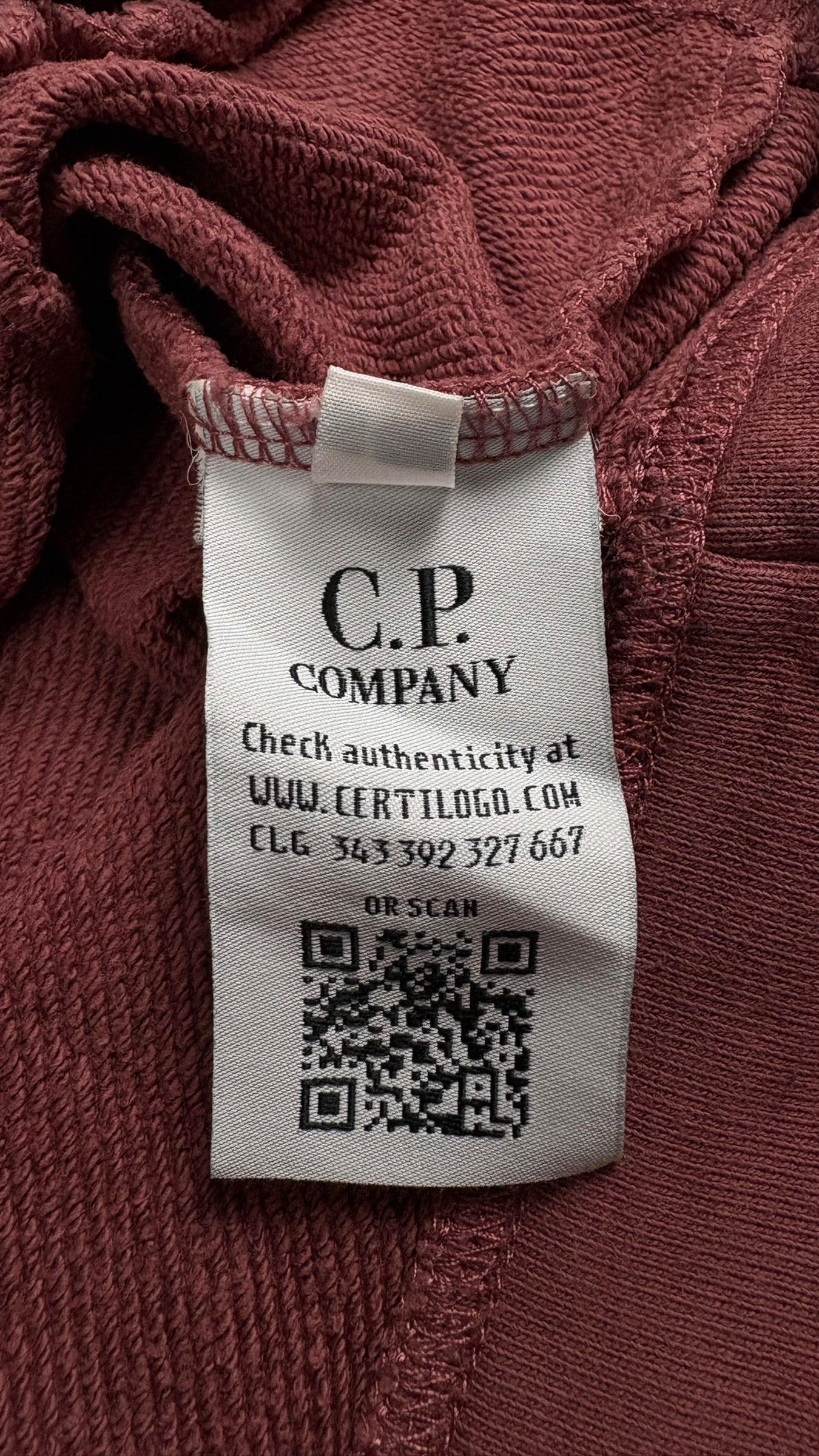 Hoodie C.P Company bordeaux taille L - Vue côté