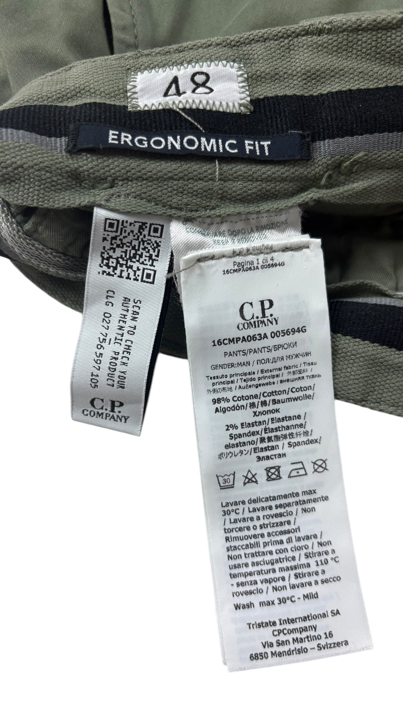 Pantalon C.P Company kaki taille PANTALON 48 - Vue côté