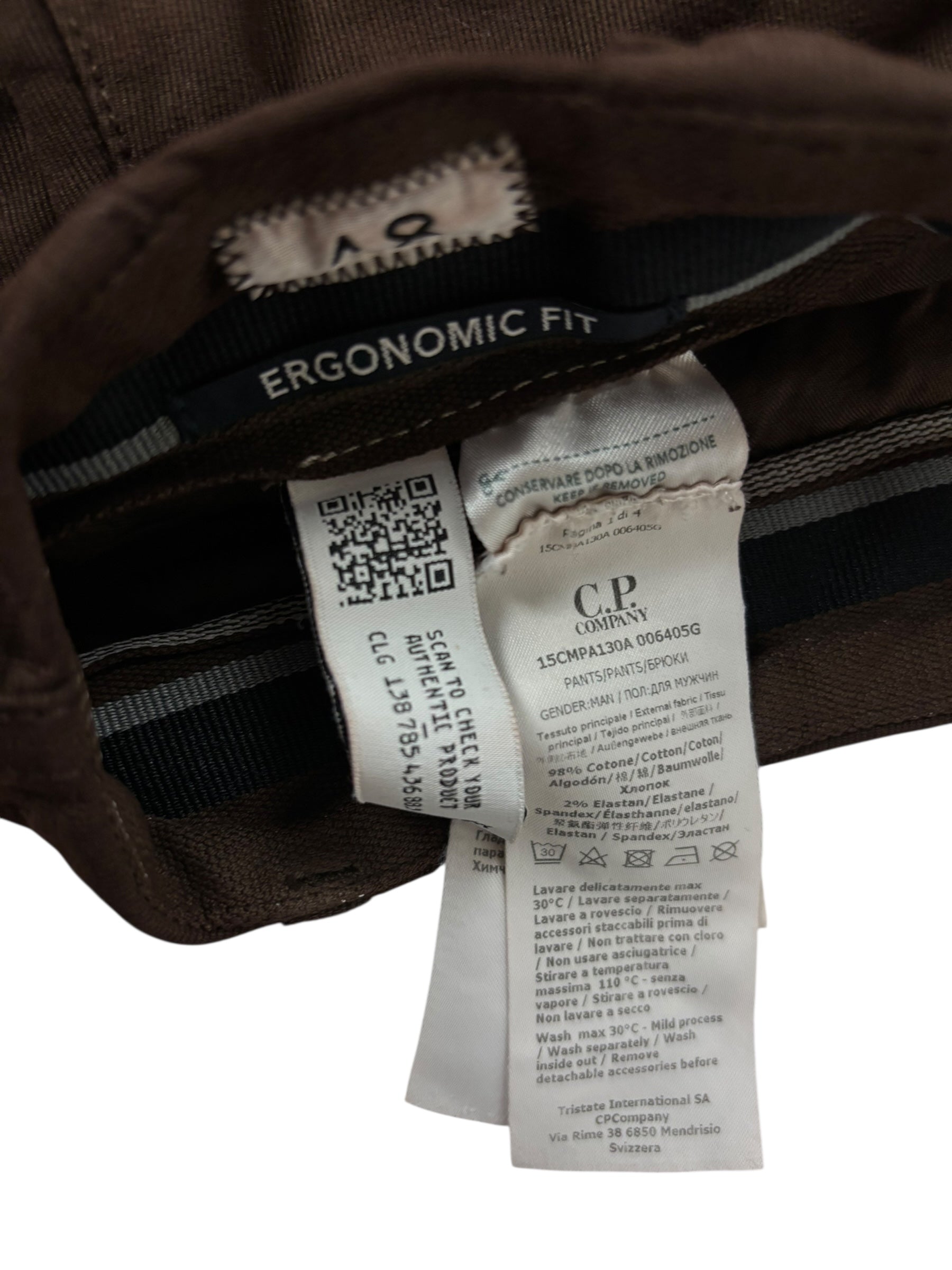 Pantalon C.P Company marron taille PANTALON 48 - Détail