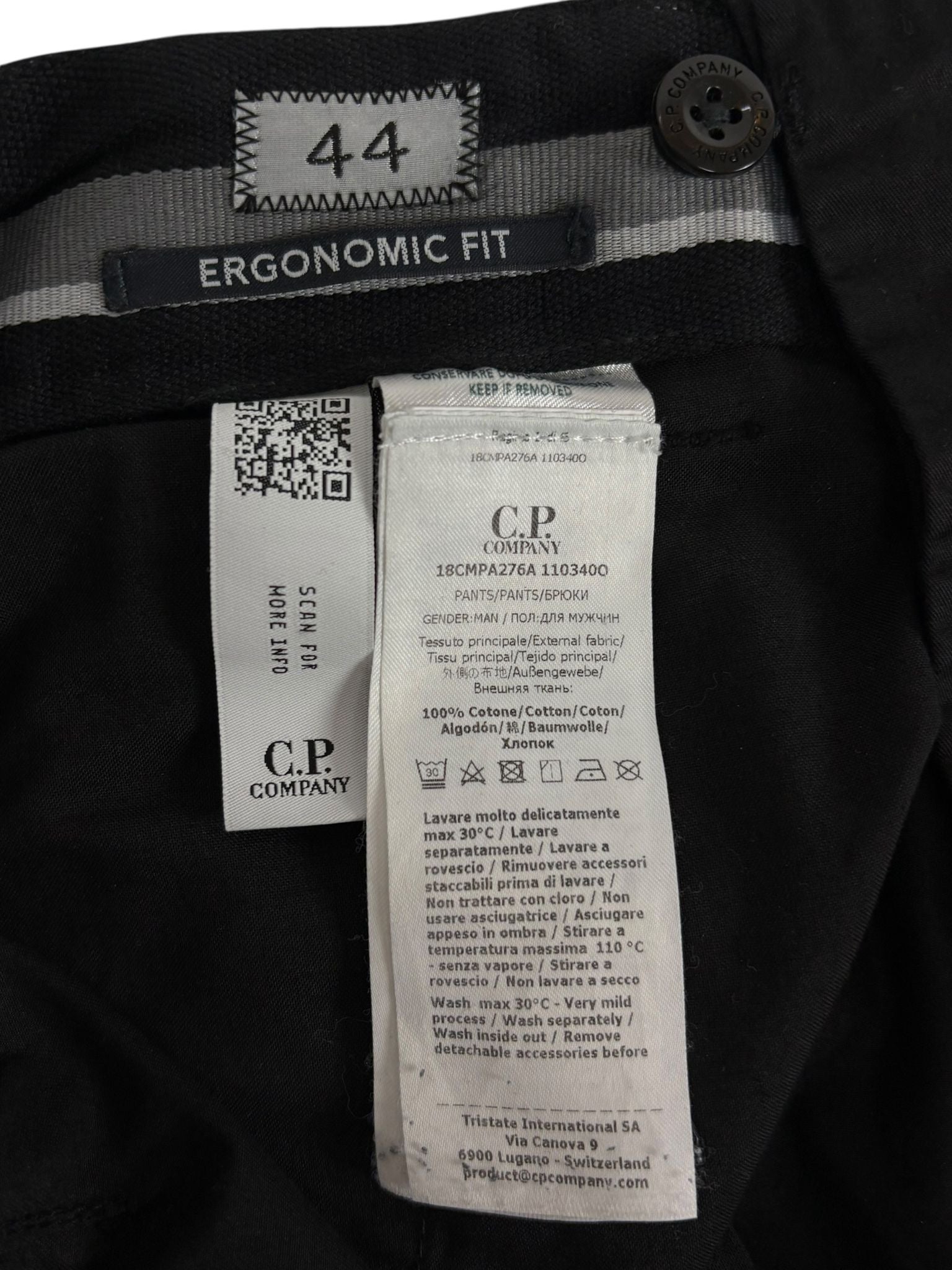 Pantalon C.P Company noir taille PANTALON 44 - Vue côté