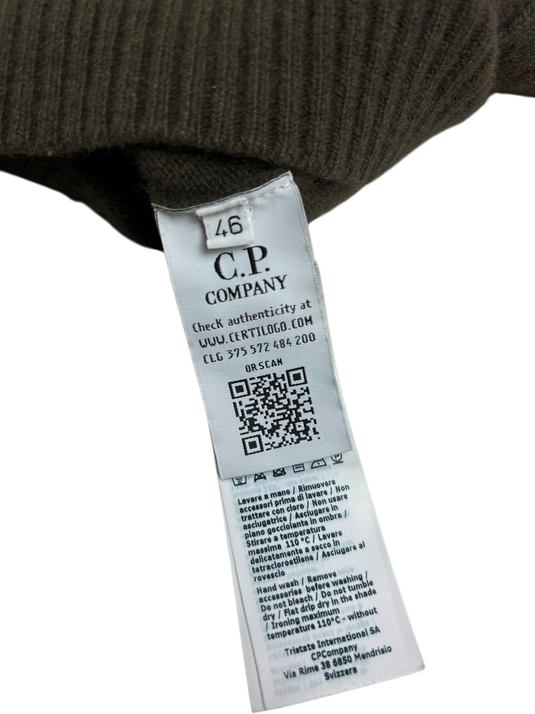 Pull C.P Company kaki taille 46 - Détail