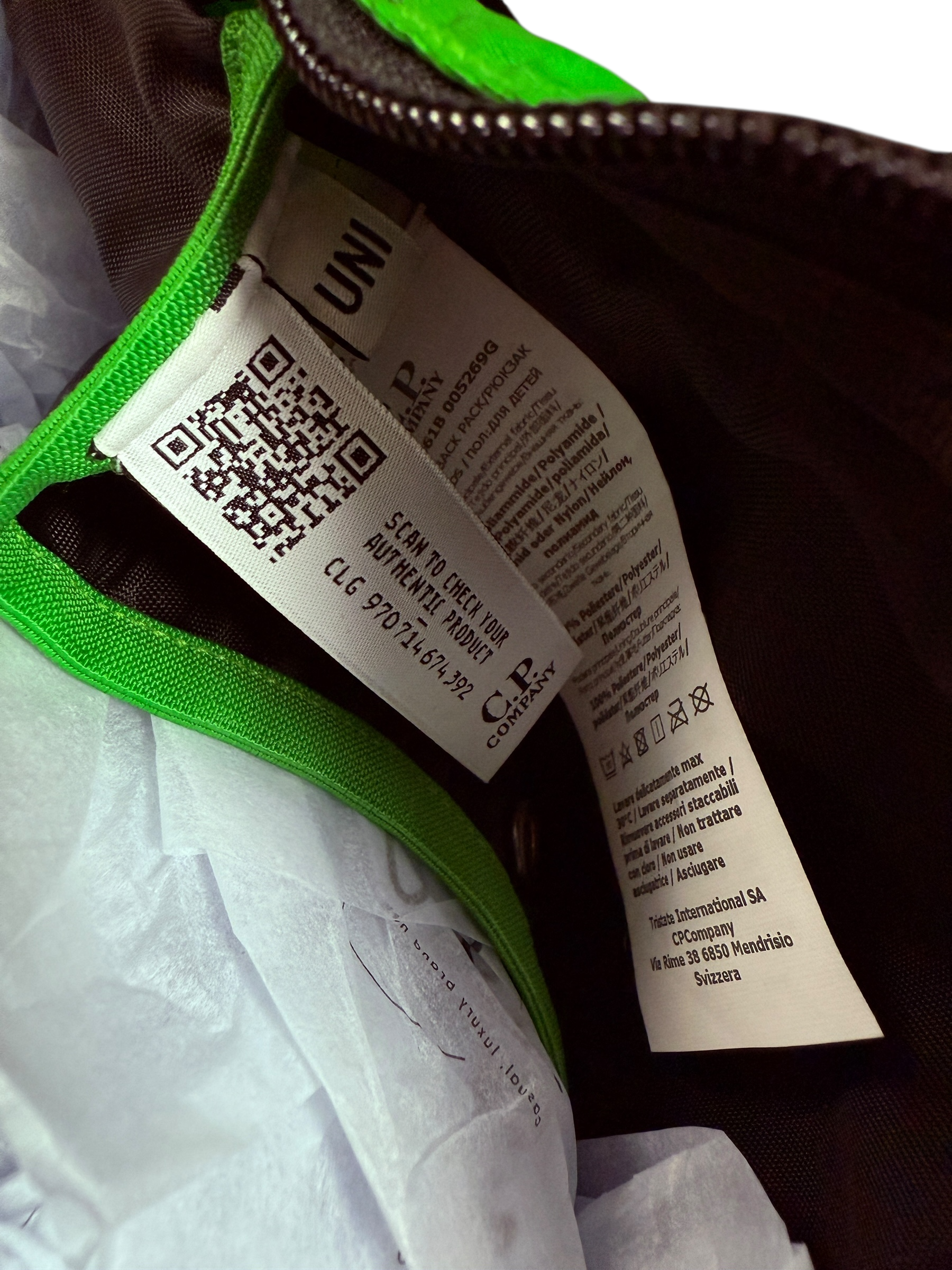 Sacoche C.P Company vert taille UNI - Vue côté