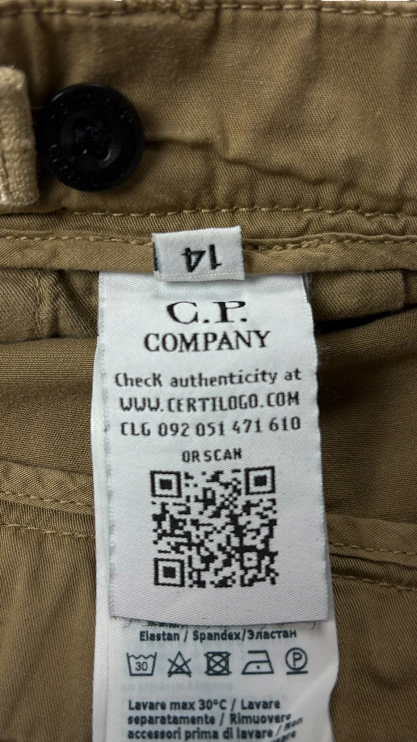 Short C.P Company crème taille 14 ans - Vue côté