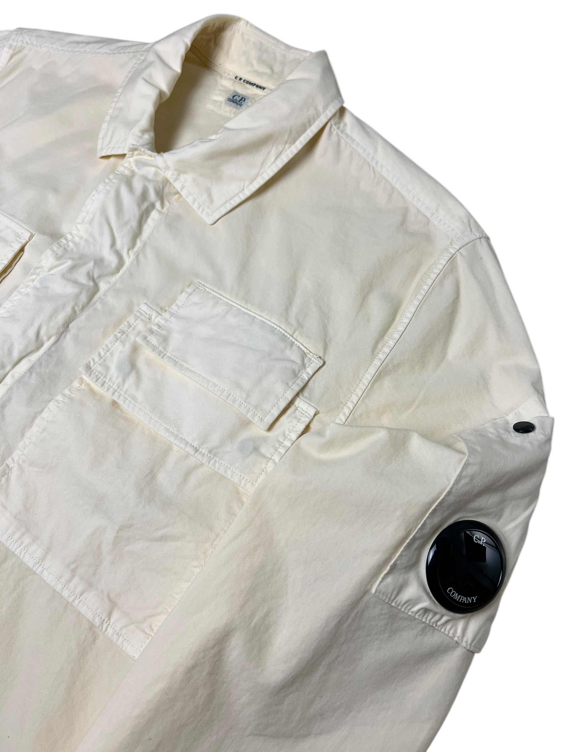 Surchemise C.P Company crème taille S - Logo et étiquette