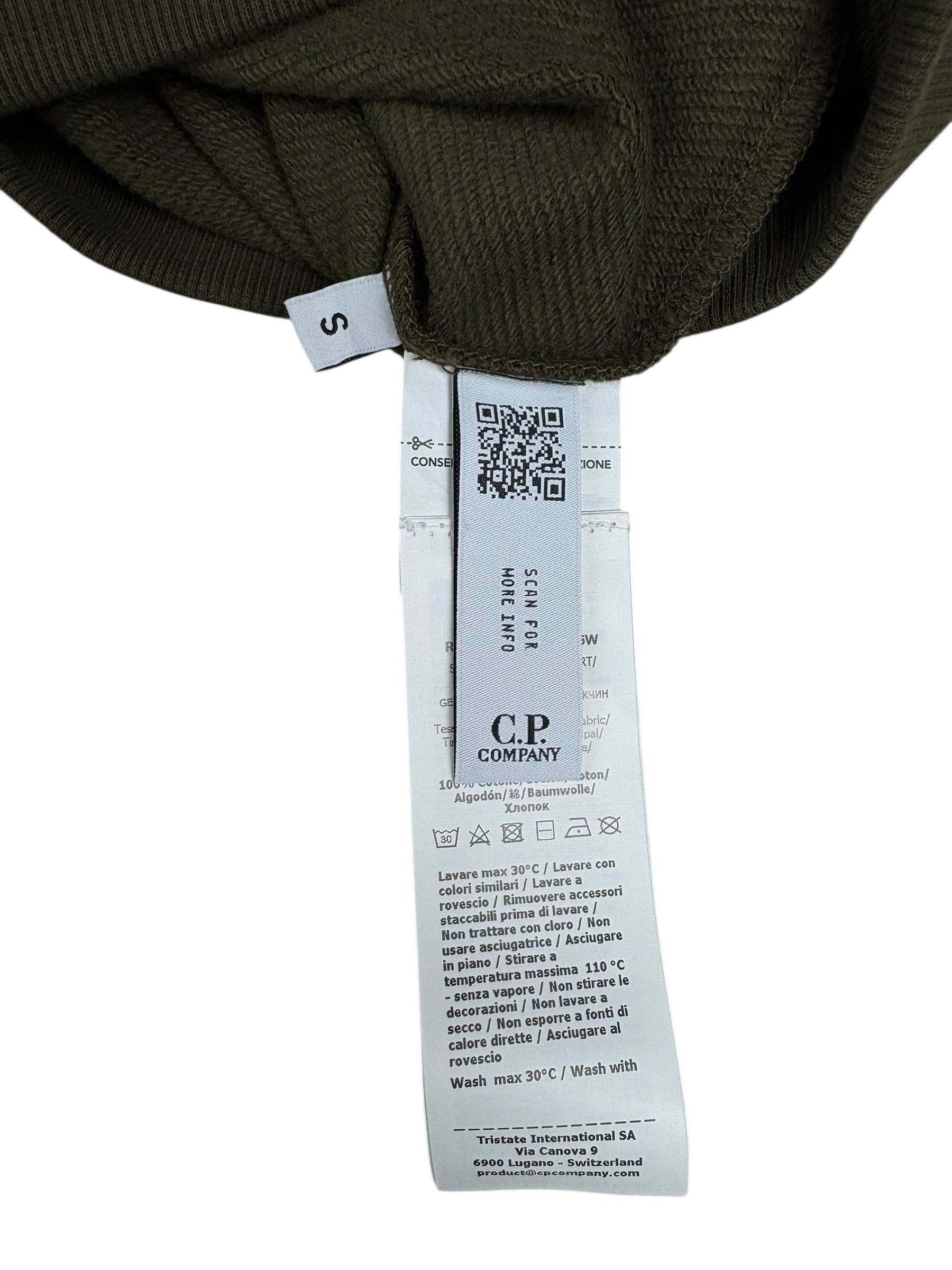 Sweat C.P Company kaki taille S - Logo et étiquette