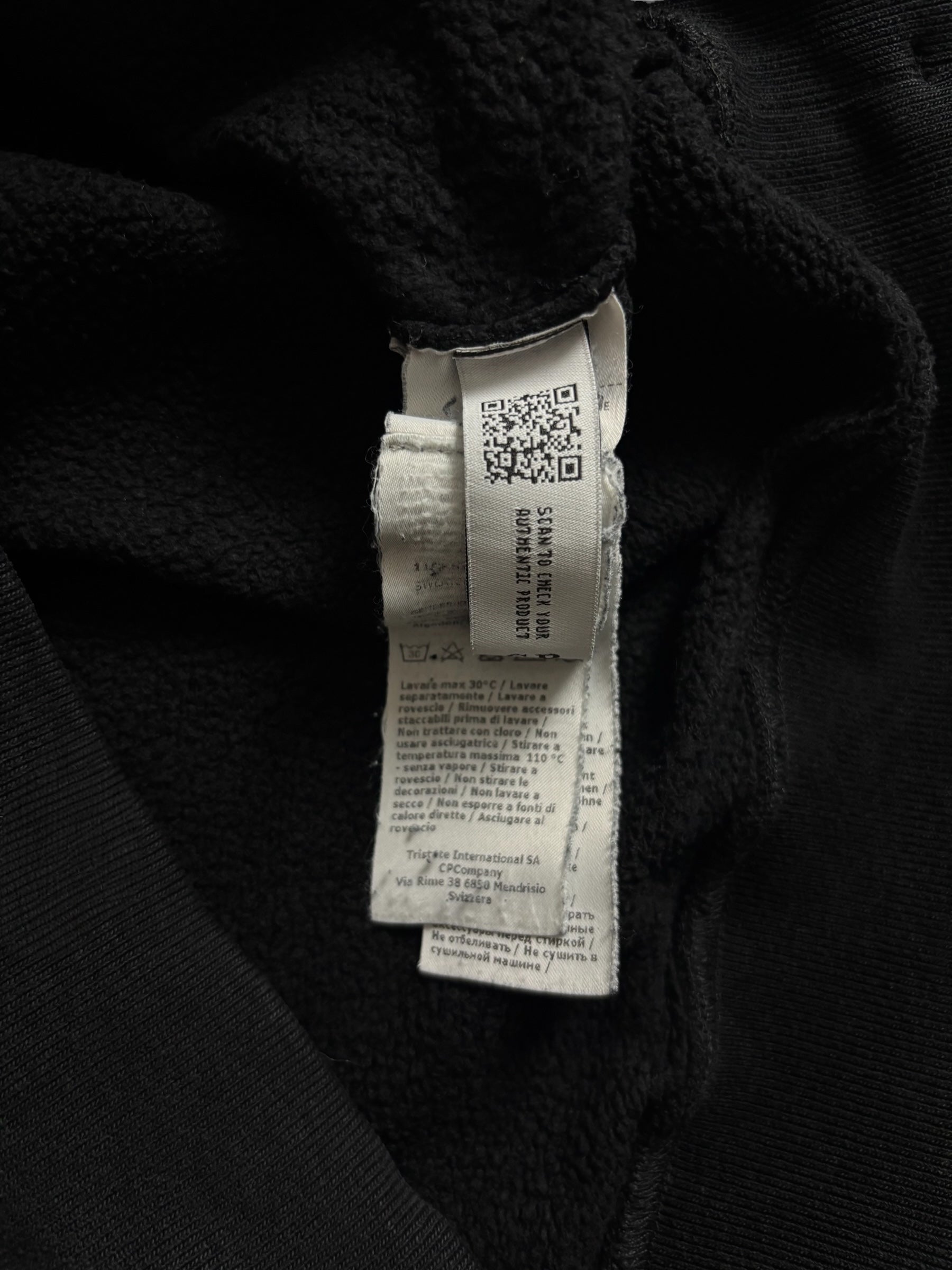 Sweat C.P Company noir taille XS - Logo et étiquette