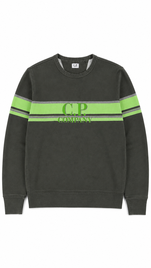 Sweat-shirt C.P Company Bande Logo - Kaki - Taille L