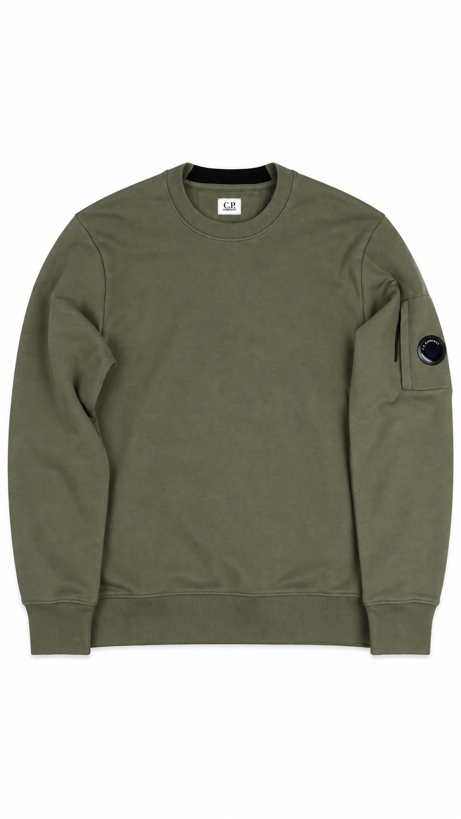 Sweat-shirt Crewneck C.P Company Diagonal Raised Fleece Lens Fallen Rock beige, neuf — vue 1