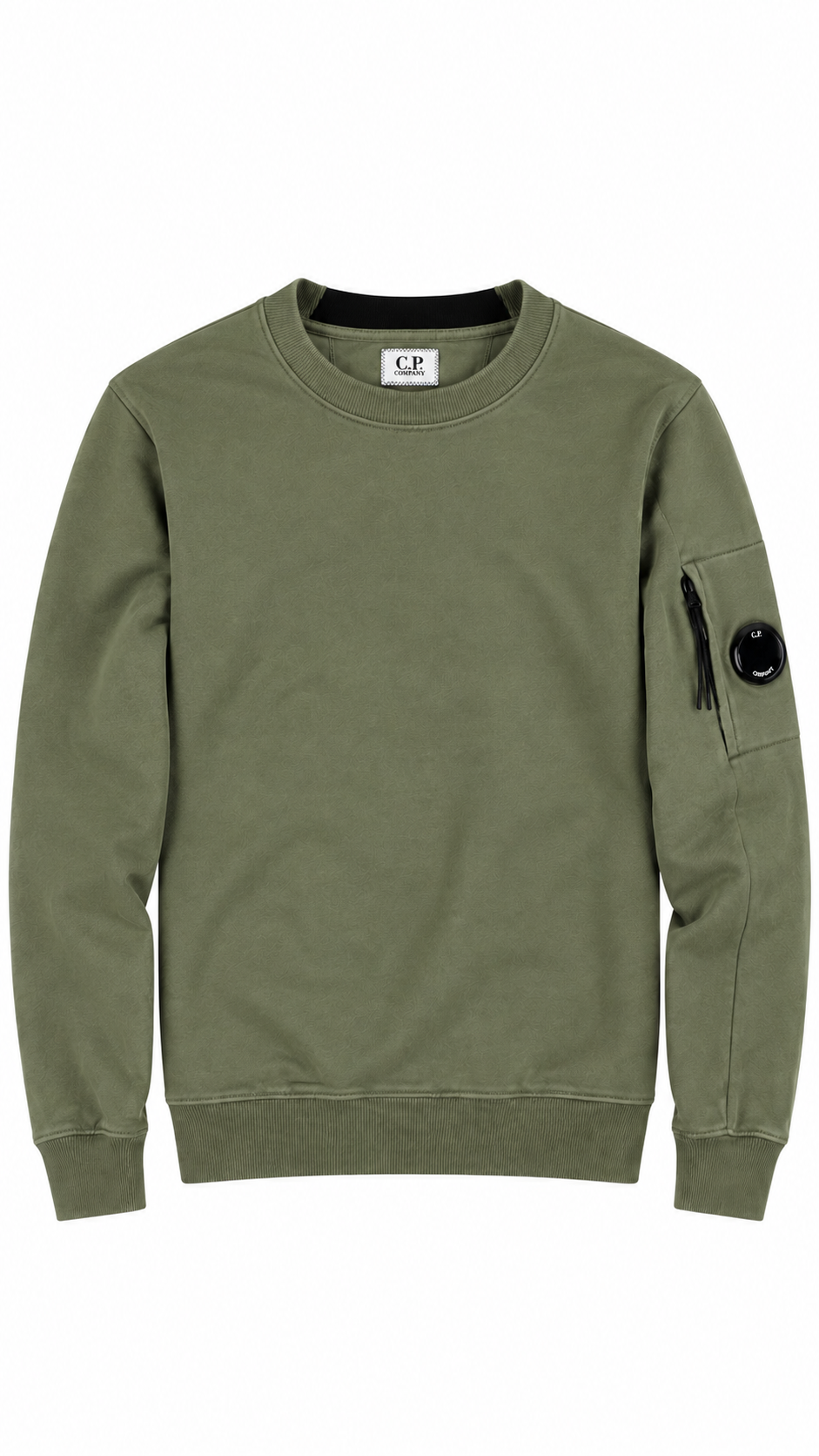 Sweat-shirt Crewneck C.P Company Diagonal Raised Fleece Lens kaki taille S, seconde main authentifiée NB08 — vue 1