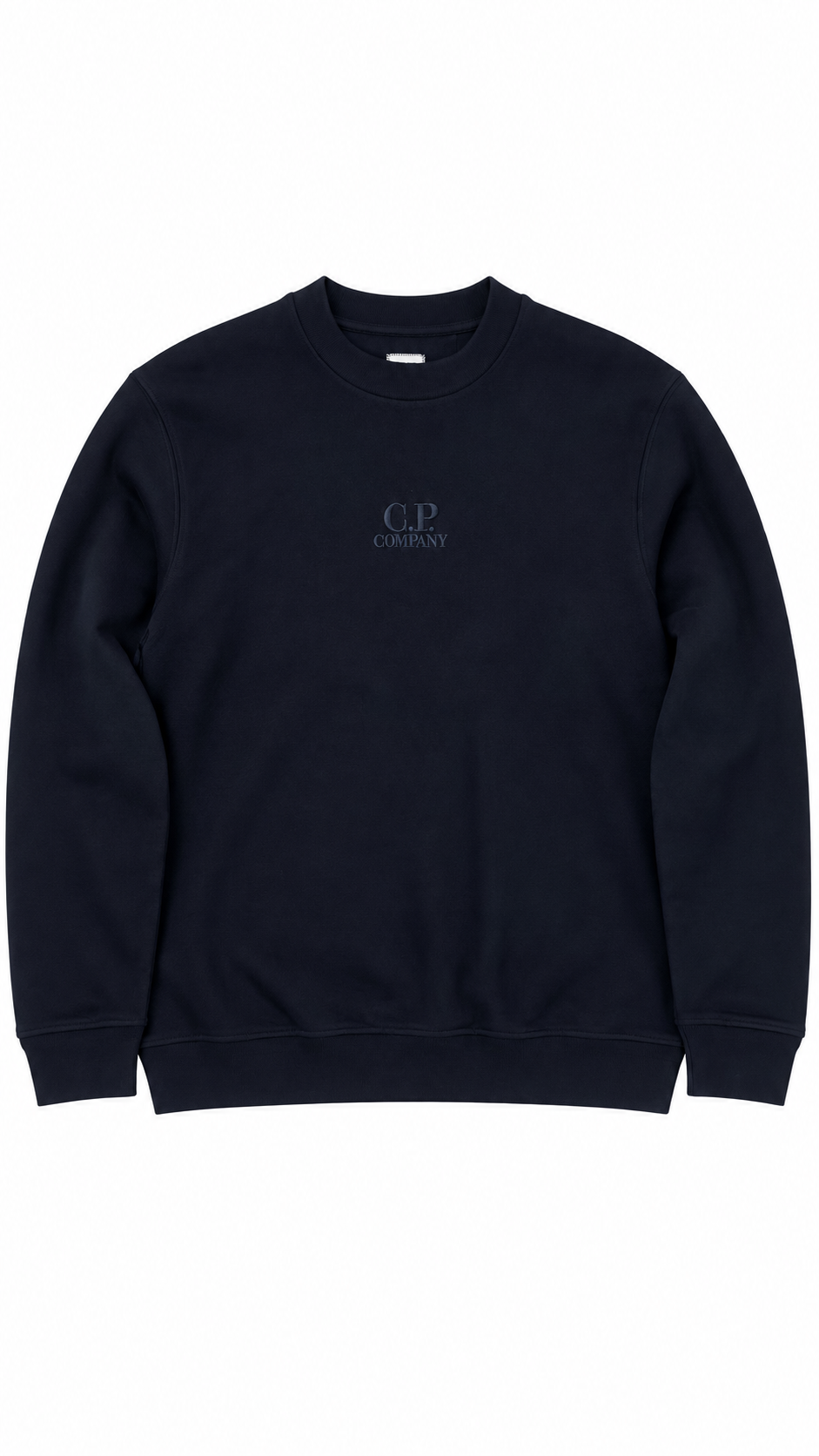 Sweat-shirt Crewneck C.P Company Diagonal Raised Fleece Logo Brodé Total Eclipse marine, neuf — vue 1