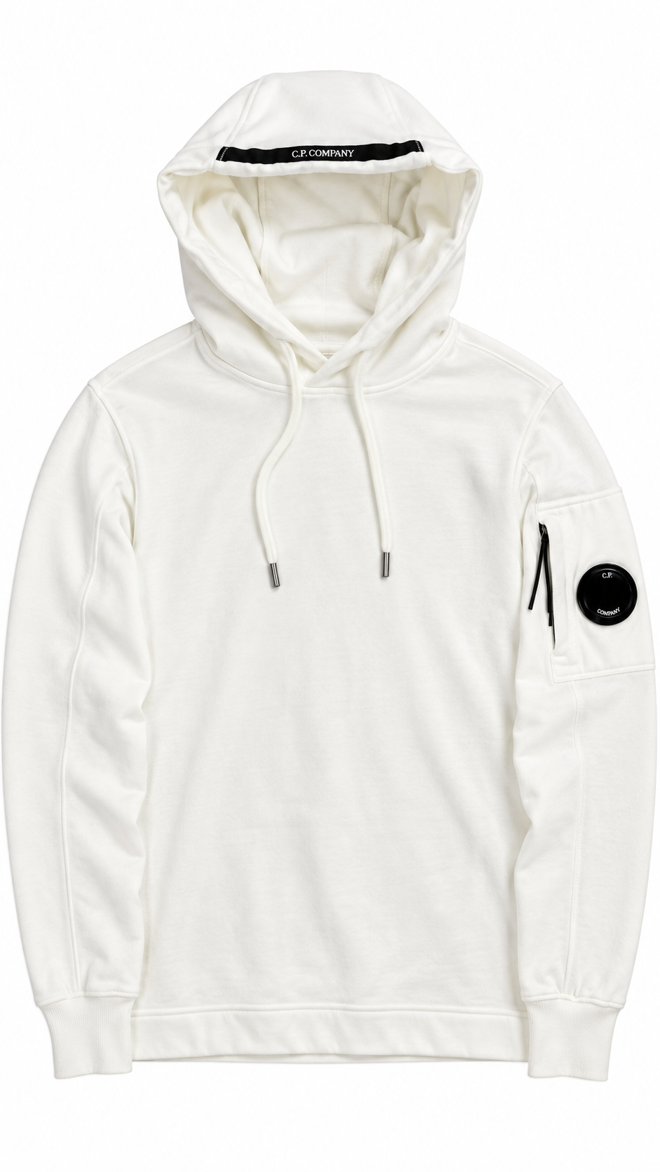 Sweat-shirt Hoodie C.P Company Light Fleece Lens blanc taille S, neuf — vue 1