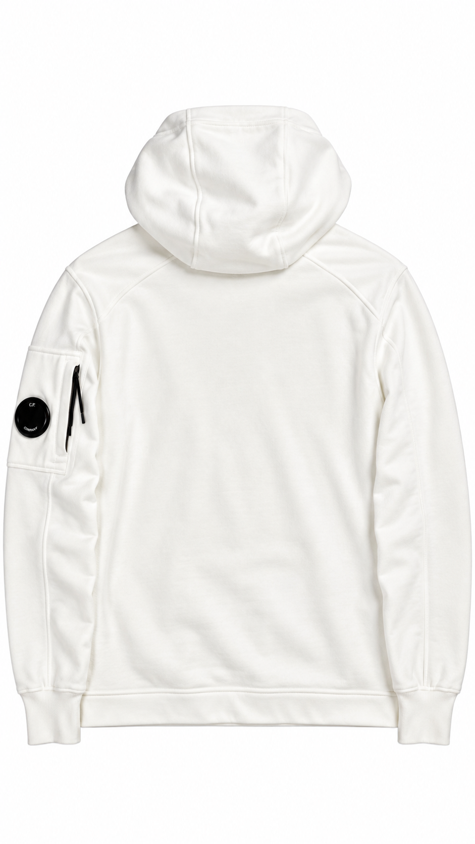 Sweat-shirt Hoodie C.P Company Light Fleece Lens blanc taille S, vue de dos — vue 2