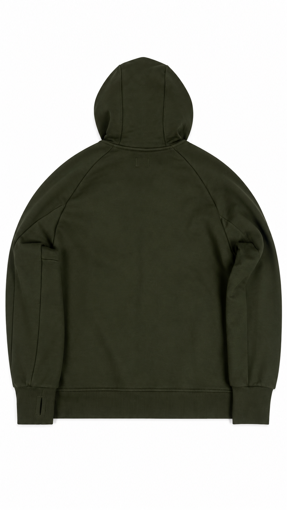 Sweat-shirt Hoodie Zippé C.P Company Diagonal Raised Fleece Lens Ivy Green vert, vue de dos — vue 2
