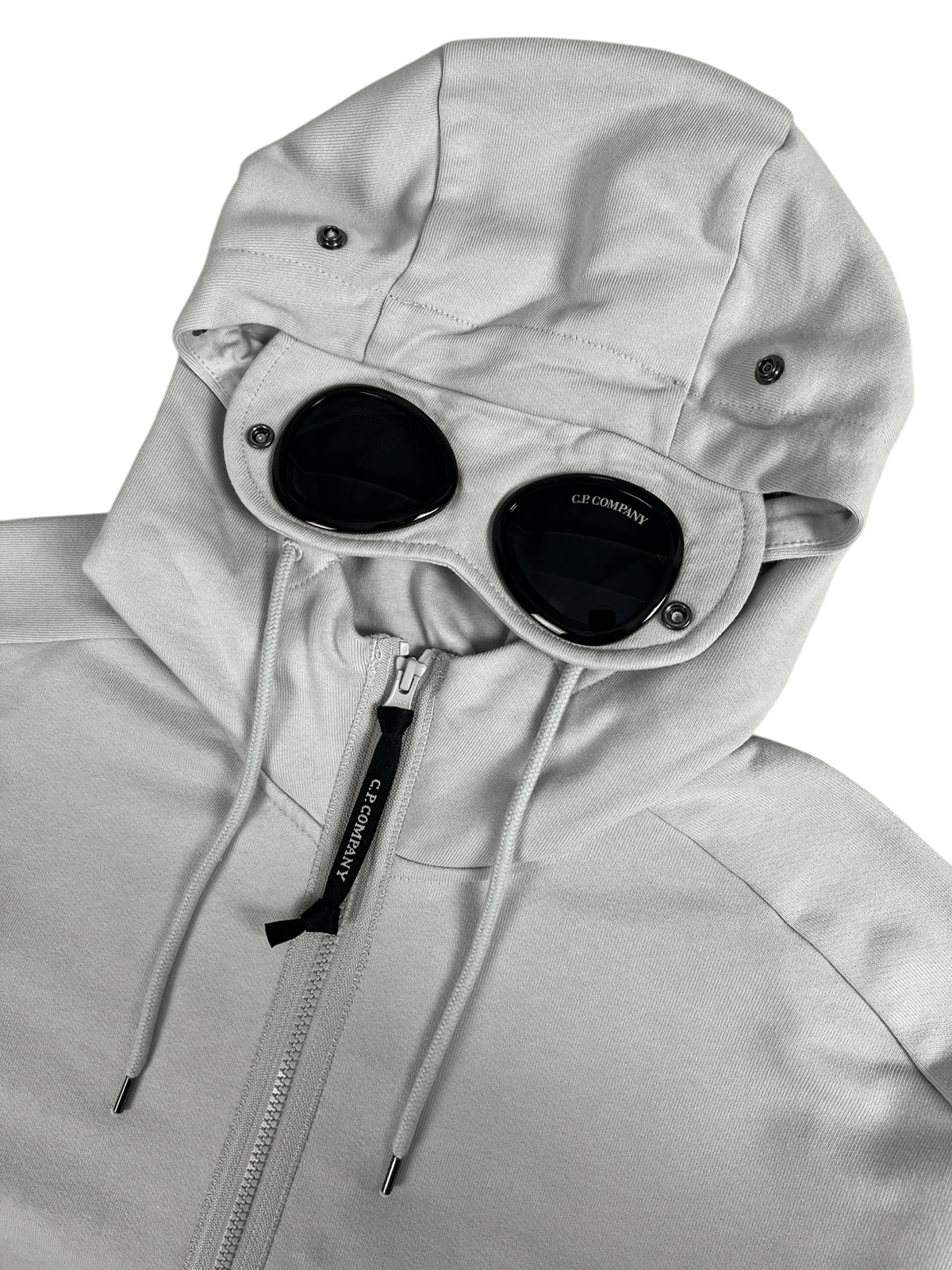 Sweat-shirt Hoodie Zippé C.P Company Goggle gris, vue de dos — vue 3