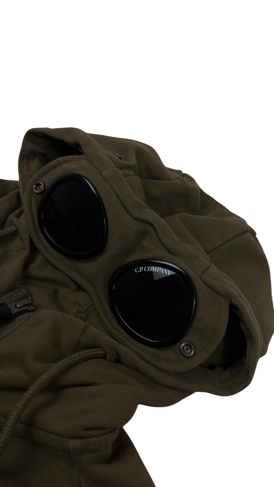 Sweat-shirt Hoodie Zippé C.P Company Goggle kaki taille S — vue 2