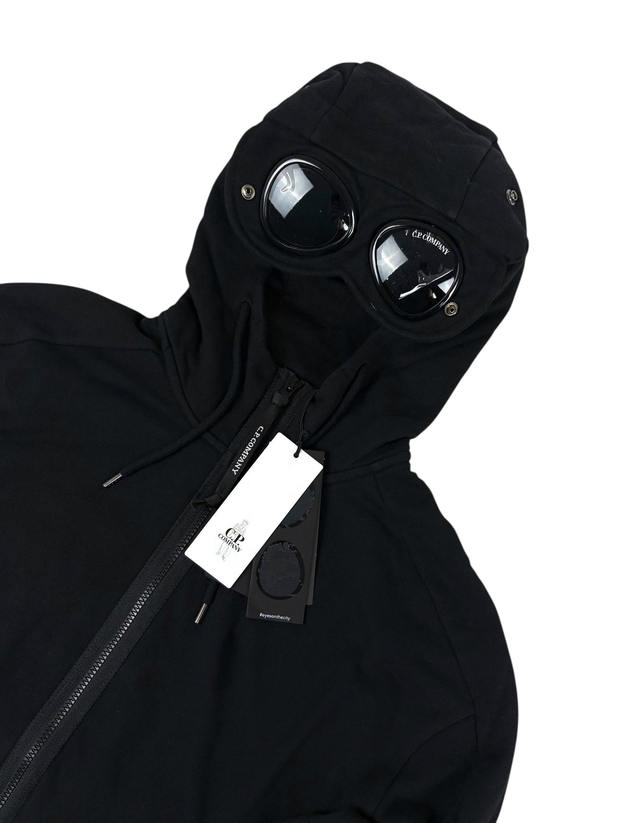 Sweat-shirt Hoodie Zippé C.P Company Goggle noir taille XS, vue de dos — vue 2