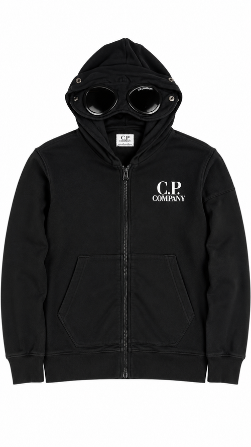Sweat-shirt Hoodie Zippé C.P Company Junior Goggle - Noir - Taille 14 ans