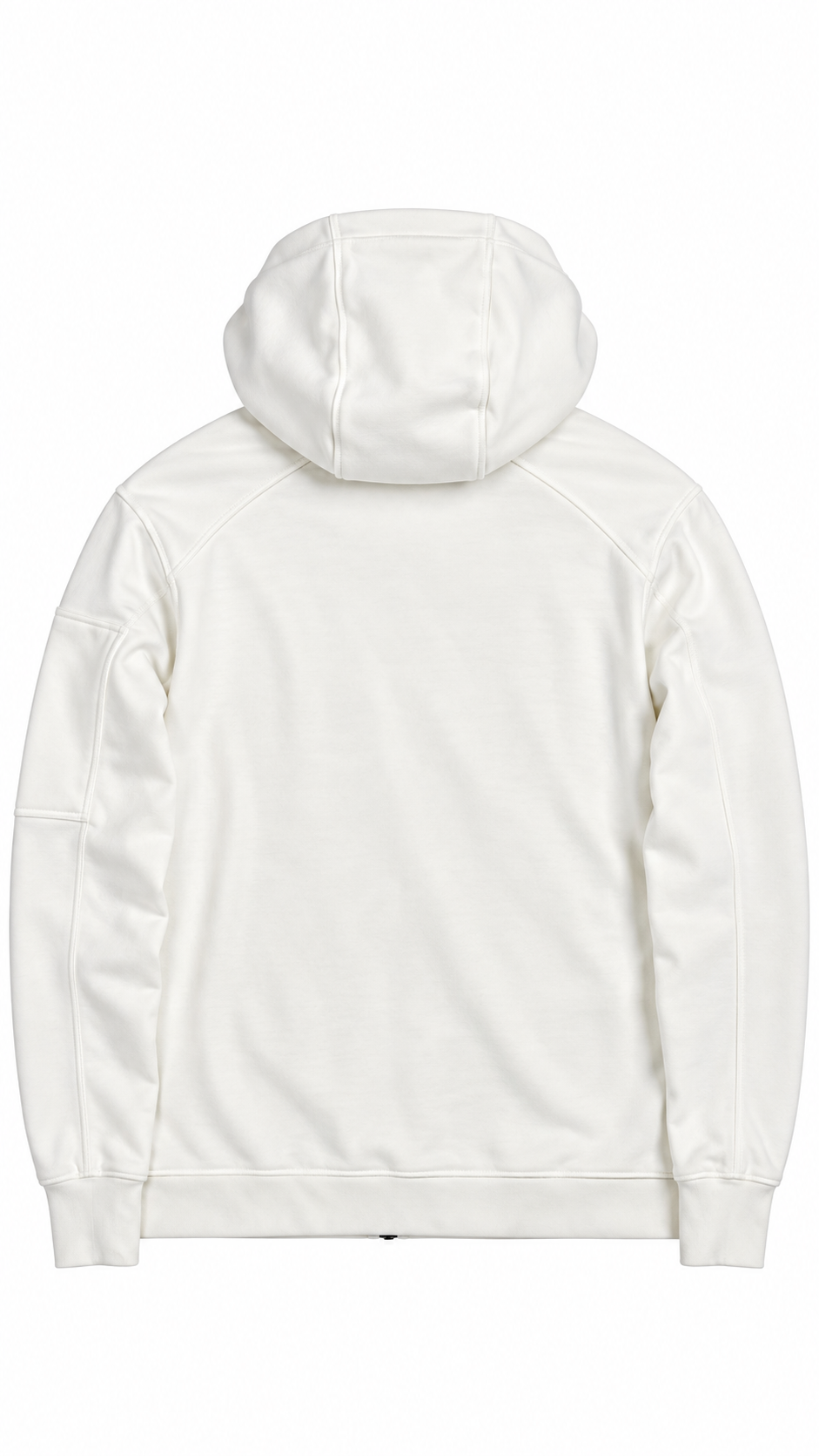 Sweat-shirt Hoodie Zippé C.P Company Light Fleece Lens blanc taille S, vue de dos — vue 2