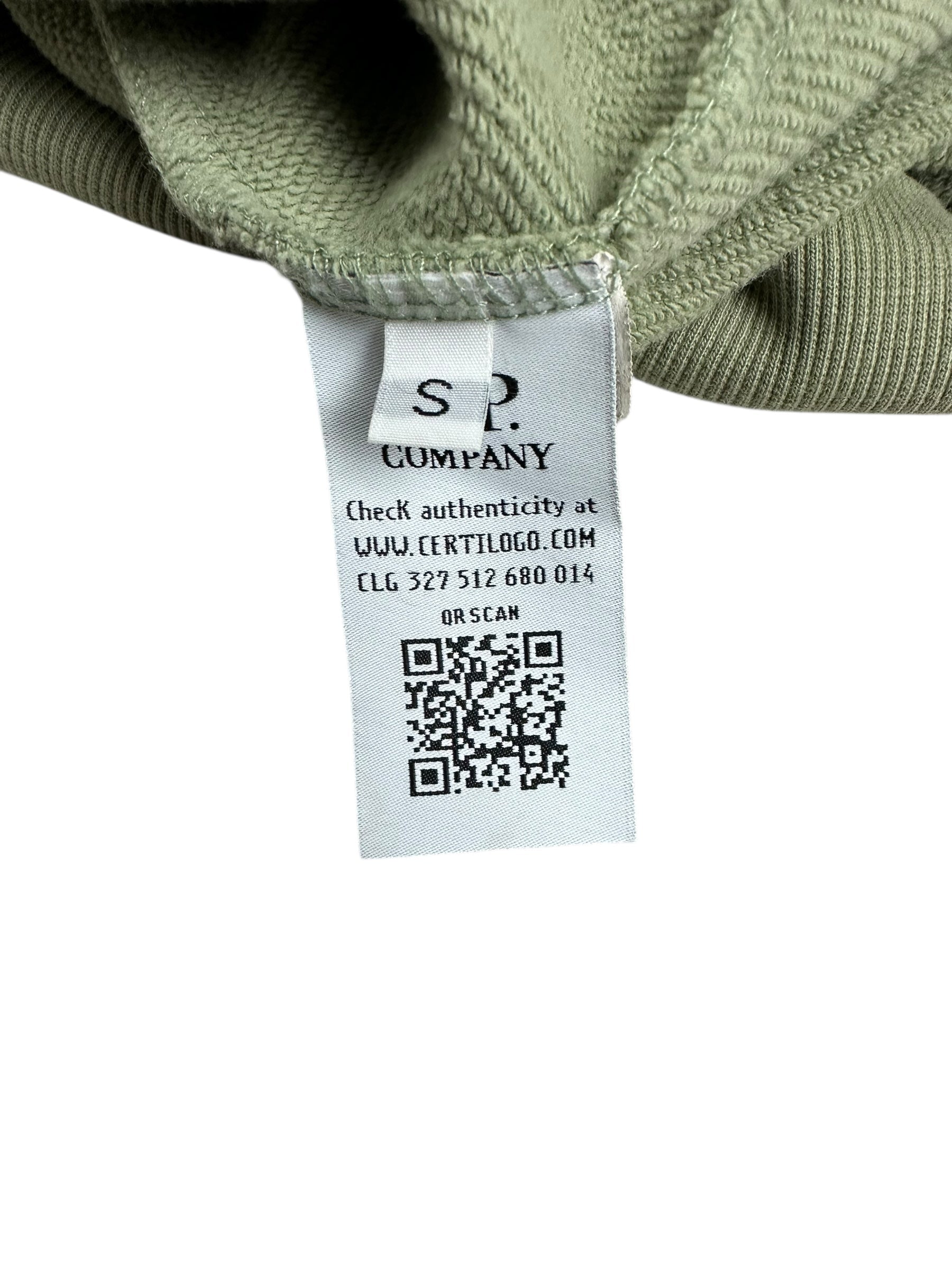 Sweat C.P Company vert taille S - Logo et étiquette