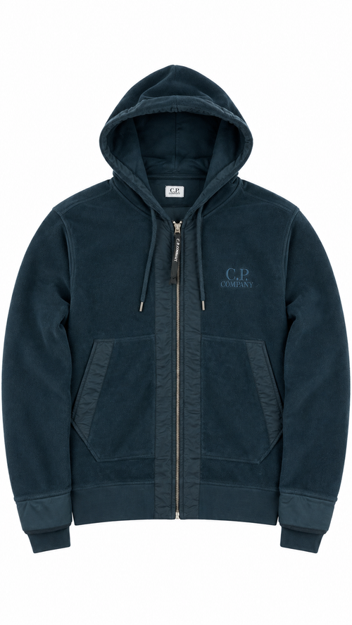 Sweat-shirt Hoodie Zippé C.P Company - Bleu Pétrole - Taille M