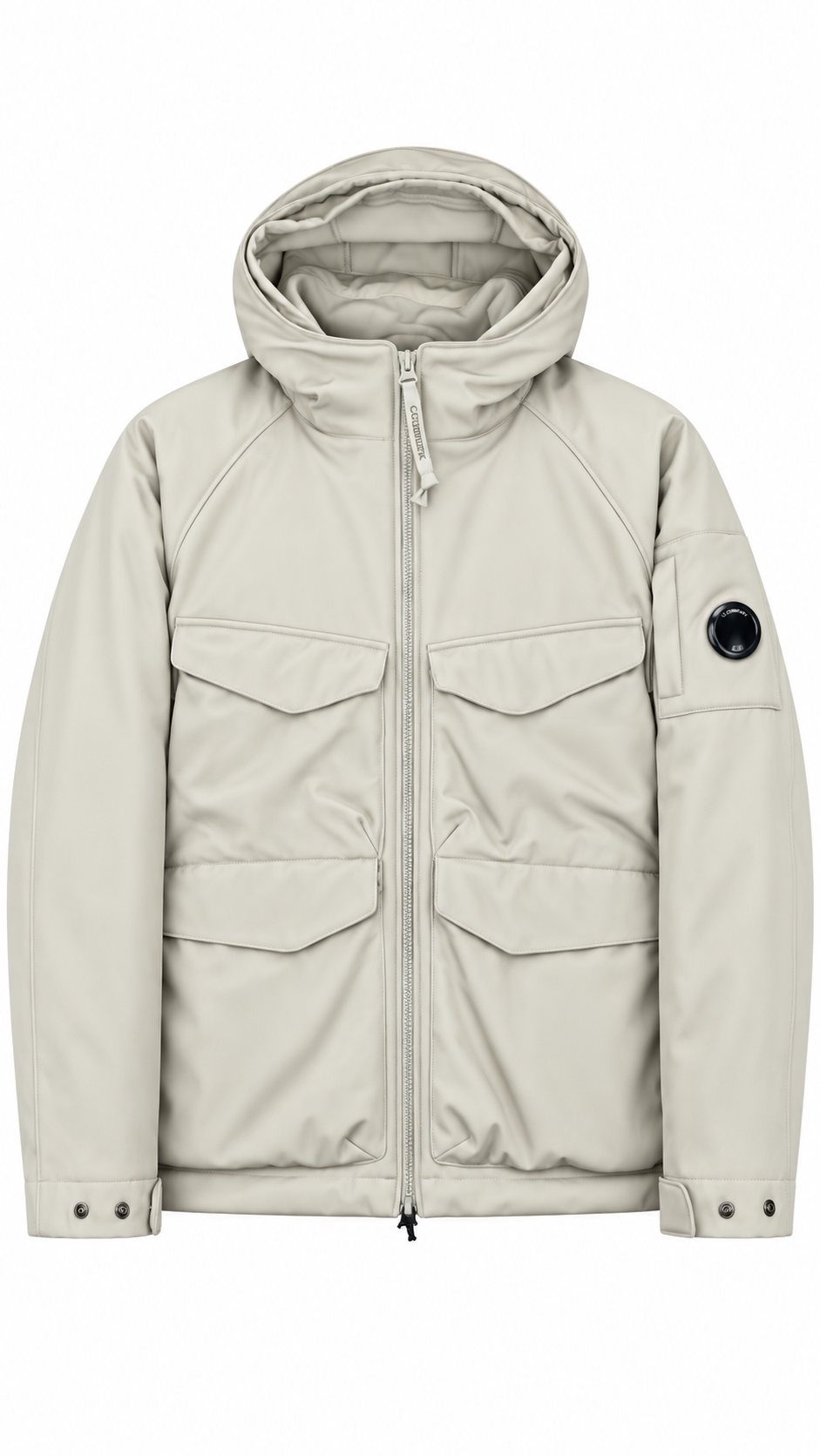 Veste à Capuche C.P Company Shell-R Lens Silver Birch blanc cassé, neuve — vue 1