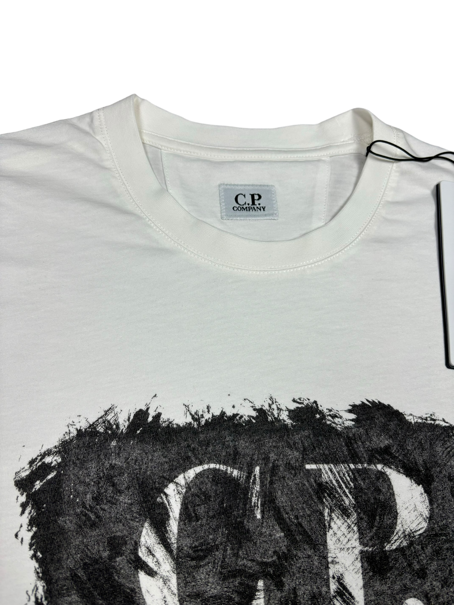 Veste C.P Company blanc taille XS - Logo et étiquette