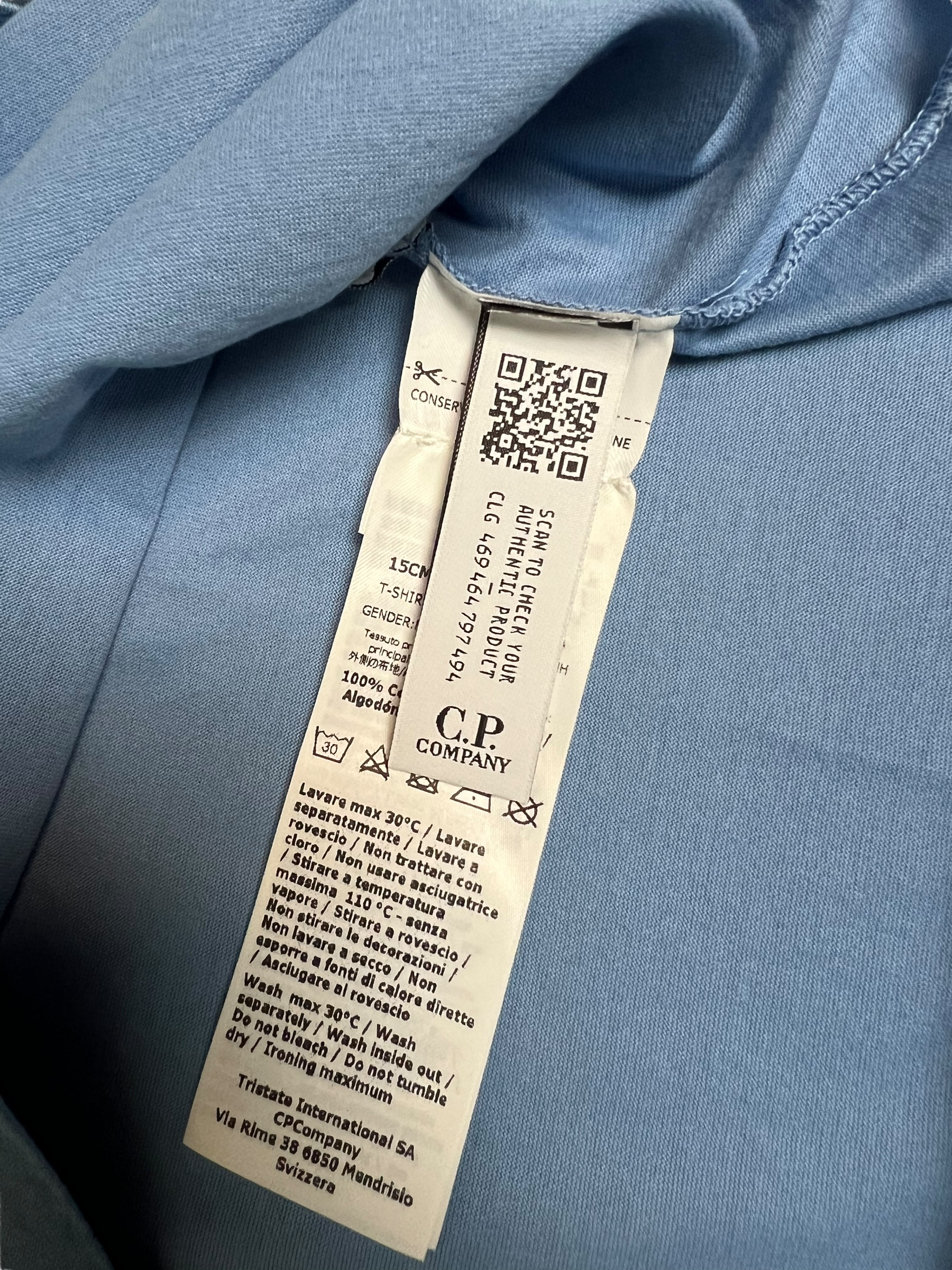 Veste C.P Company bleu taille XL - Logo et étiquette